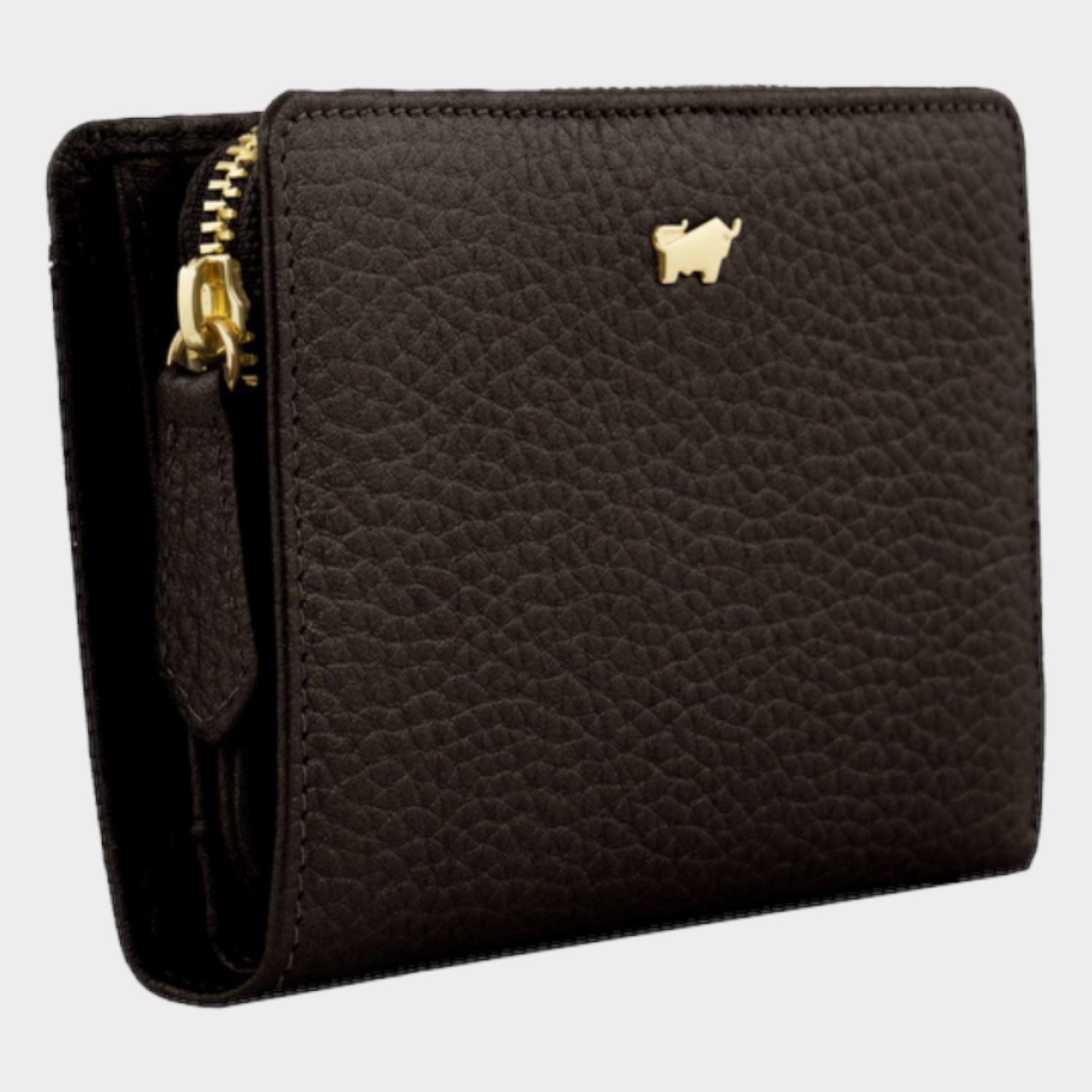 Schraegansicht ALESSIA Mini Geldbörse 8CS schwarz