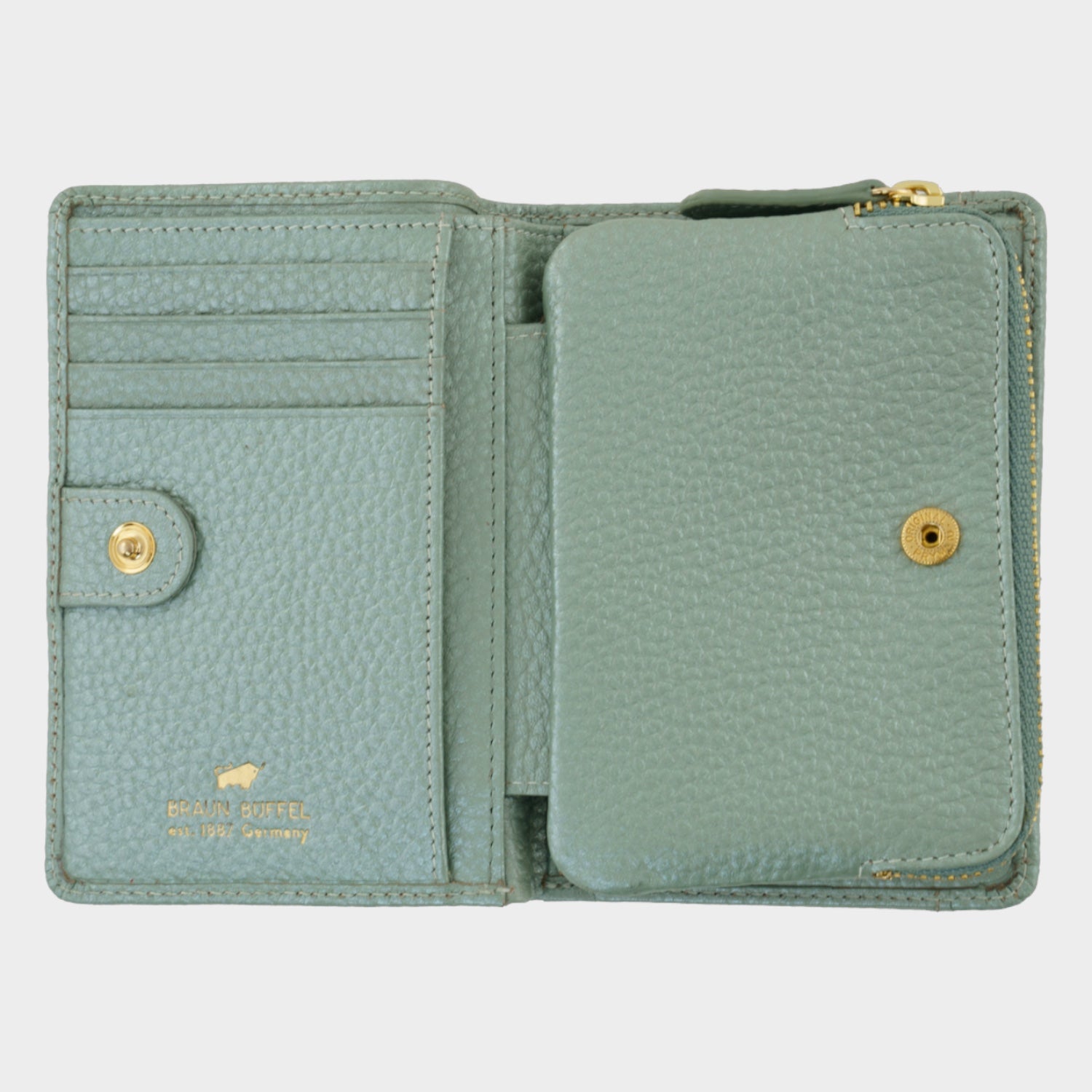 Innenansicht ALESSIA Mini Geldbörse 8CS pale green