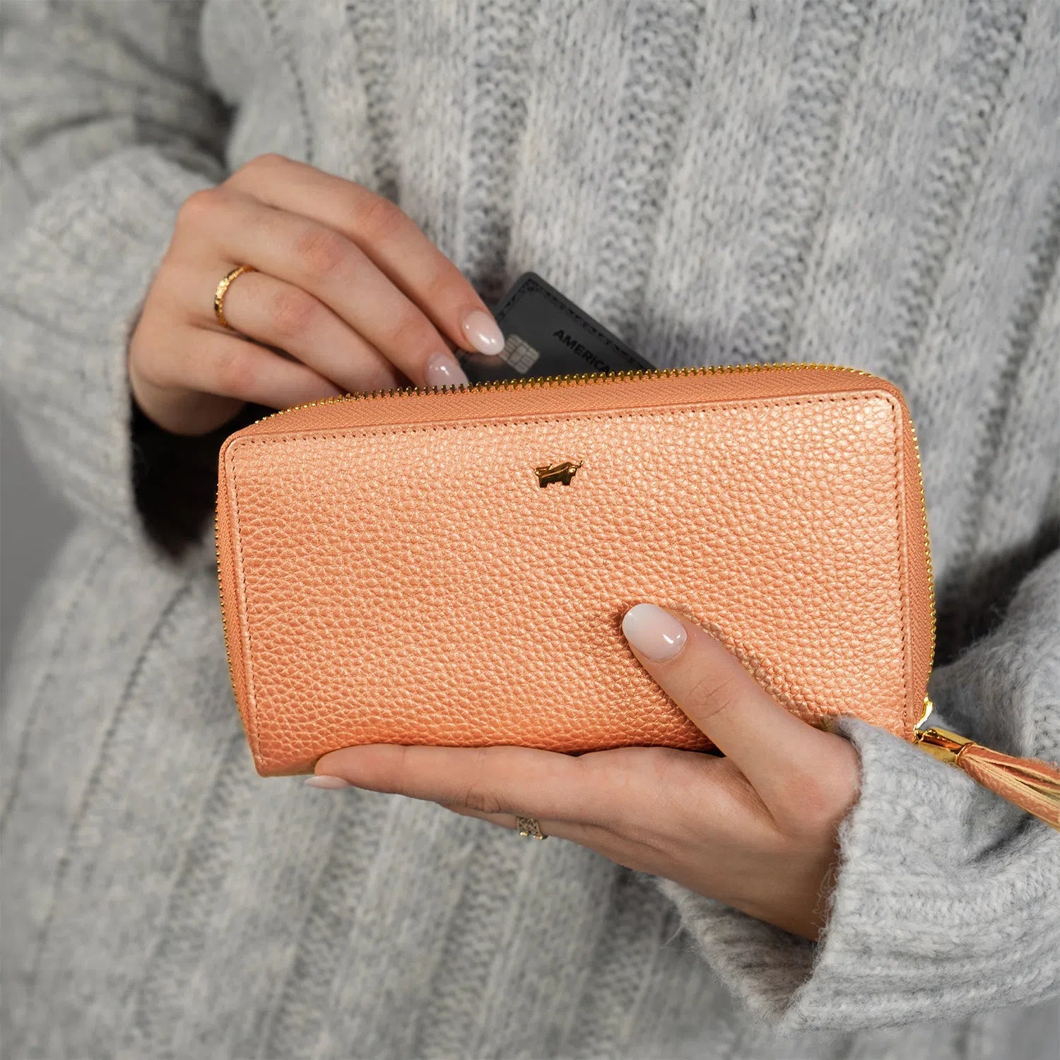 Keyfeature-1 ALESSIA RV-Geldbörse 18CS light apricot