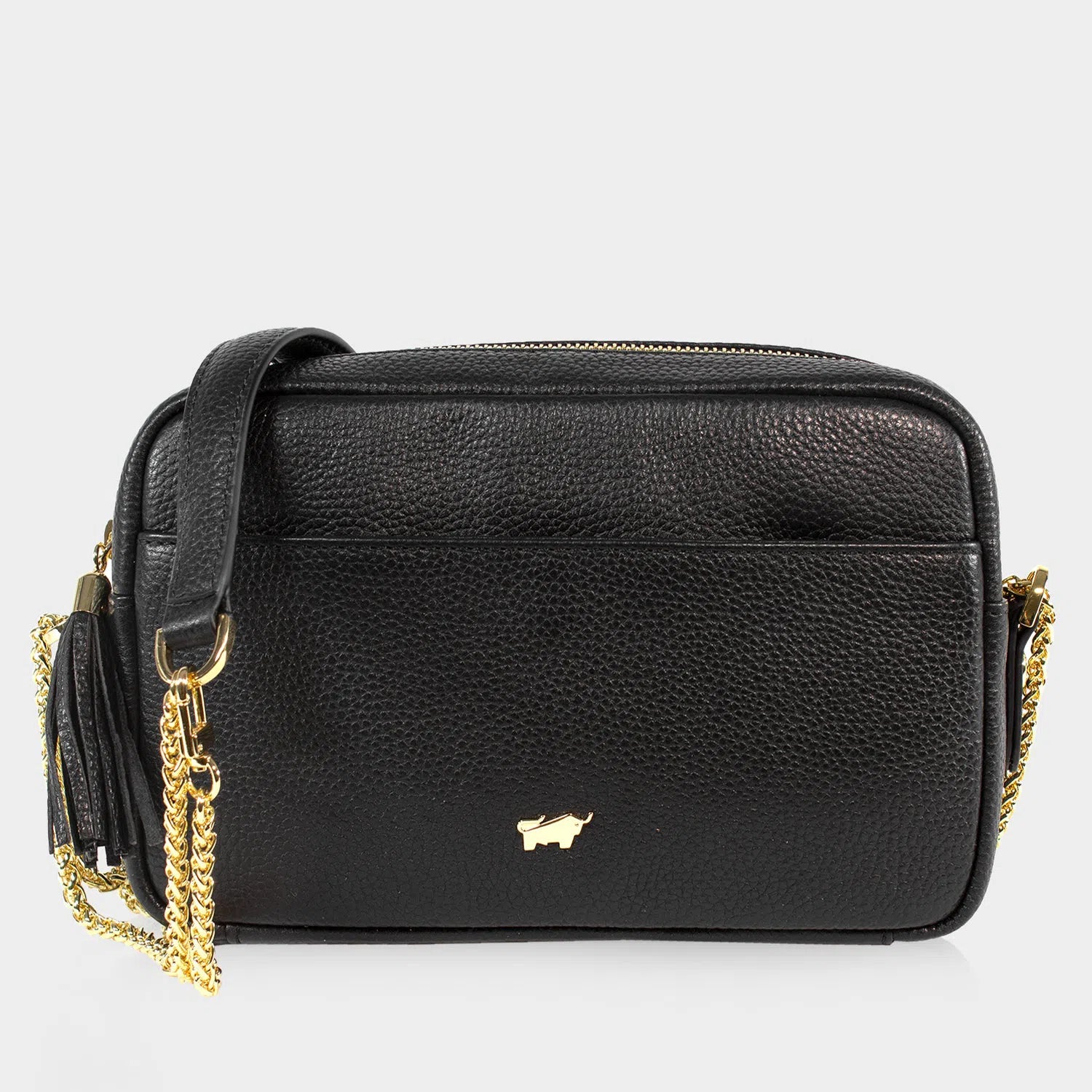 ALESSIA Camera Bag with Chain schwarz BRAUN BUFFEL