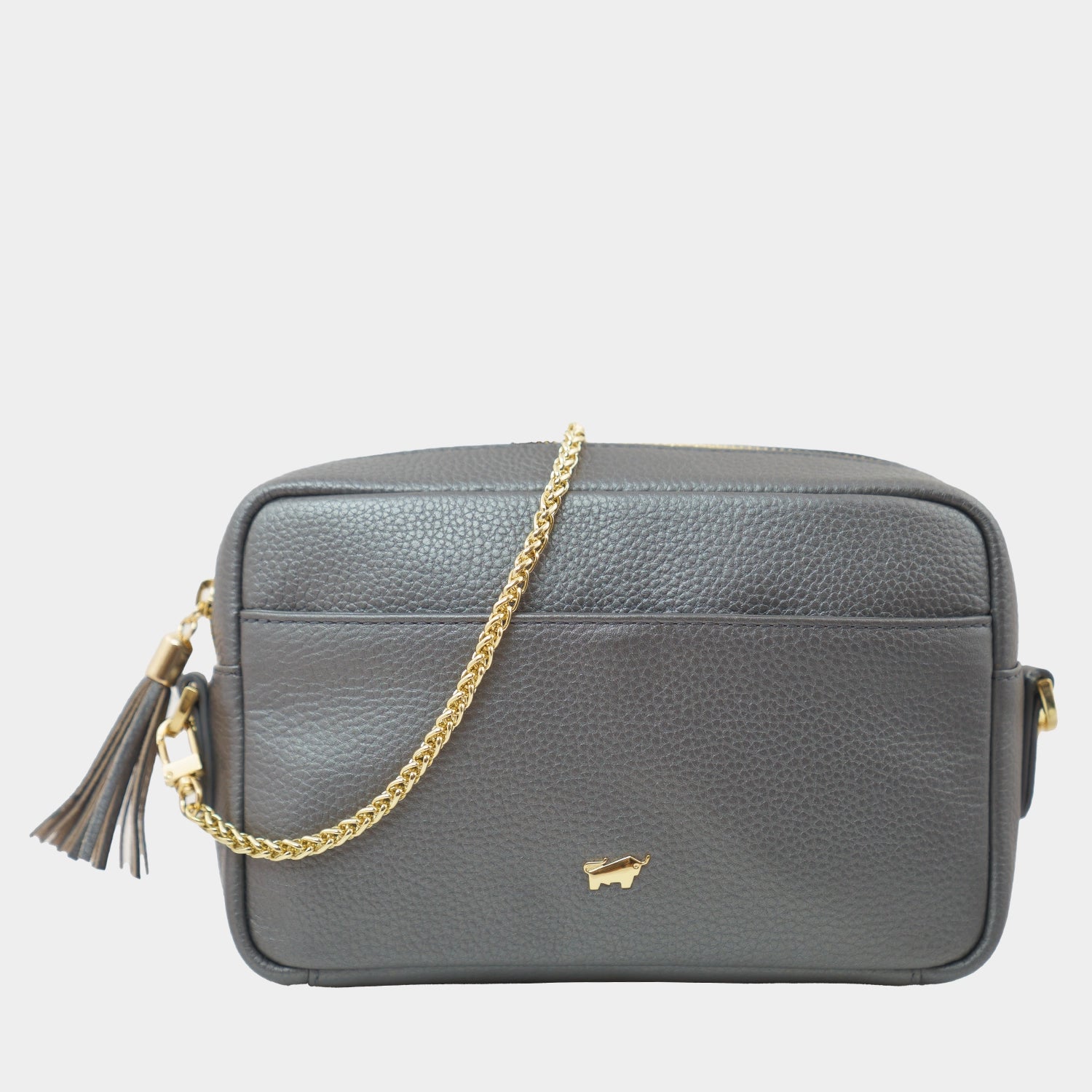 Frontansicht ALESSIA Camera Bag with Chain dark grey