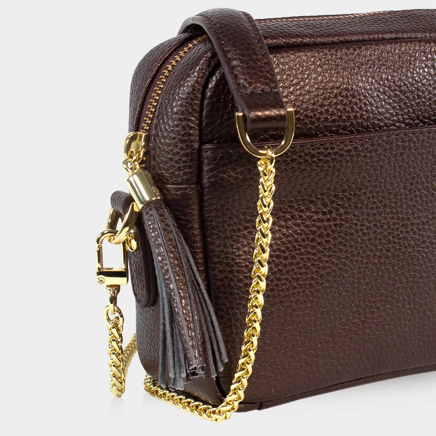 Keyfeature-3 ALESSIA Camera Bag with Chain grizzly