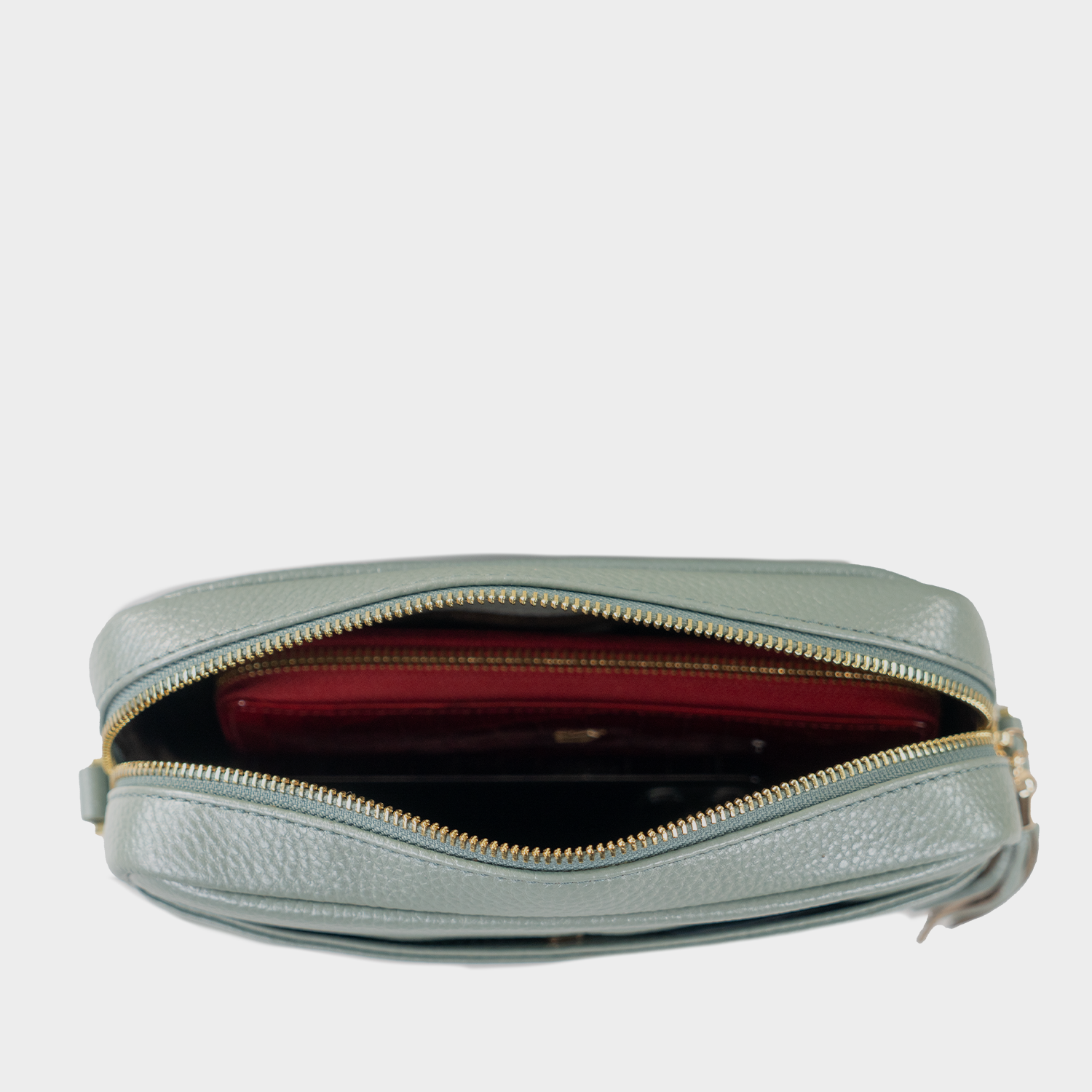 Innenansicht ALESSIA Camera Bag with Chain pale green