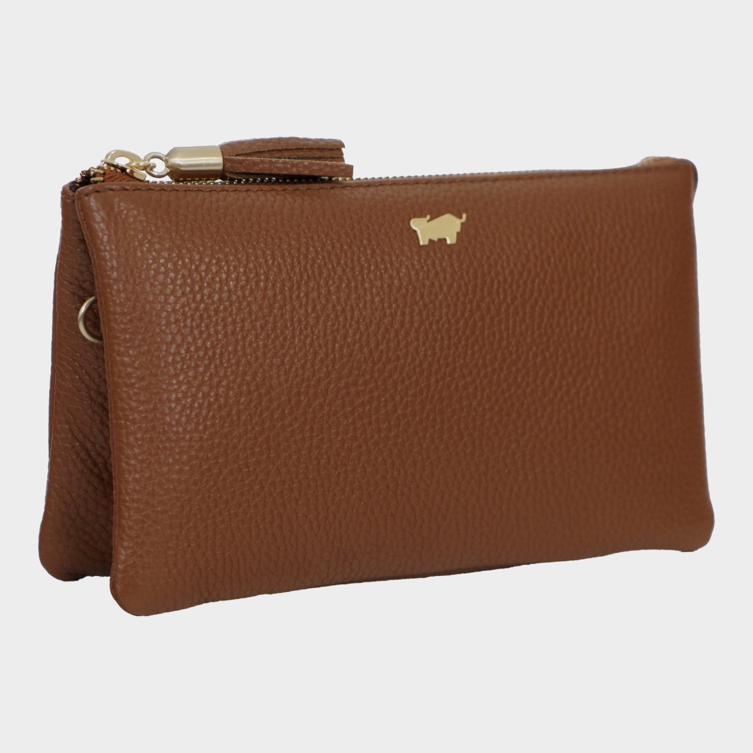 Schrägansicht HANNA Umhängetasche saddle brown