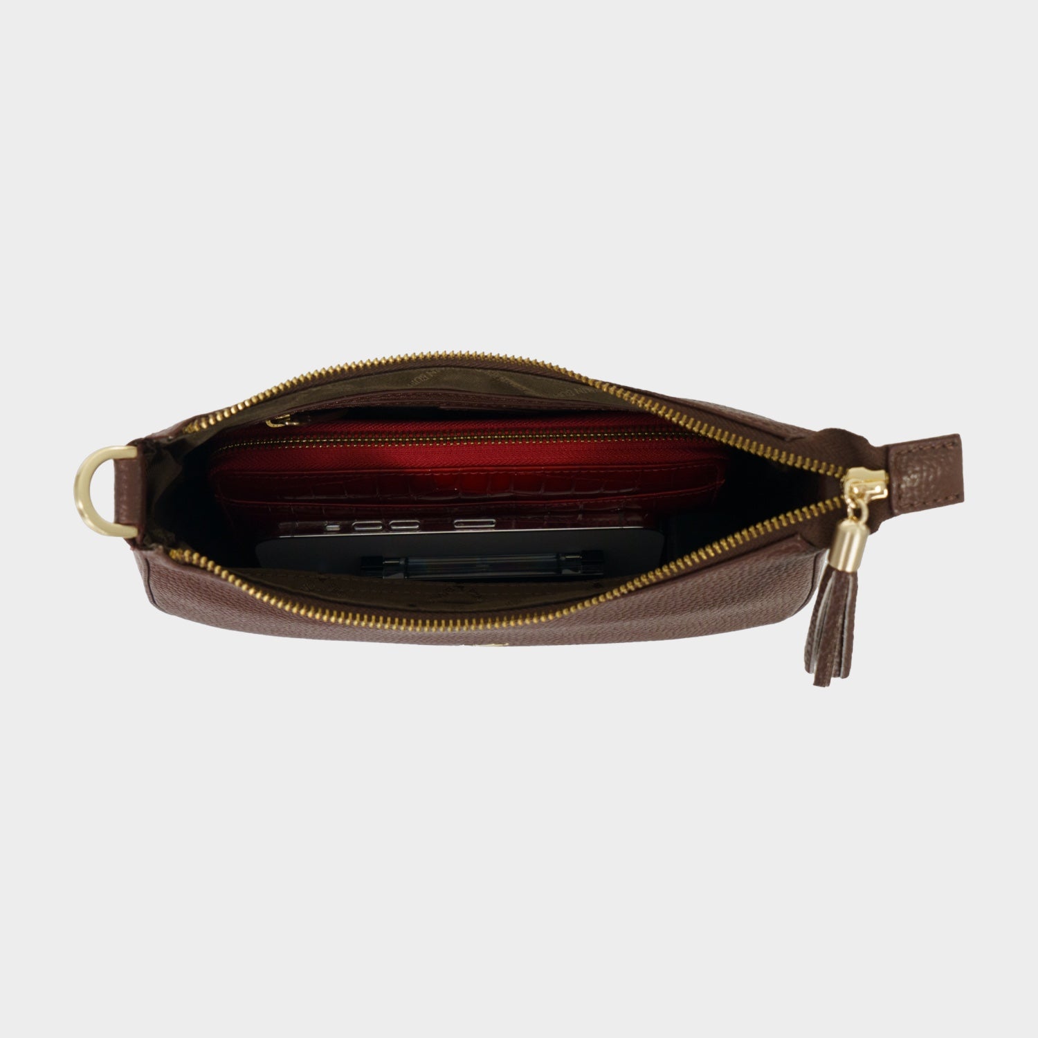 Innenansicht HANNA Mini Bag dark brown