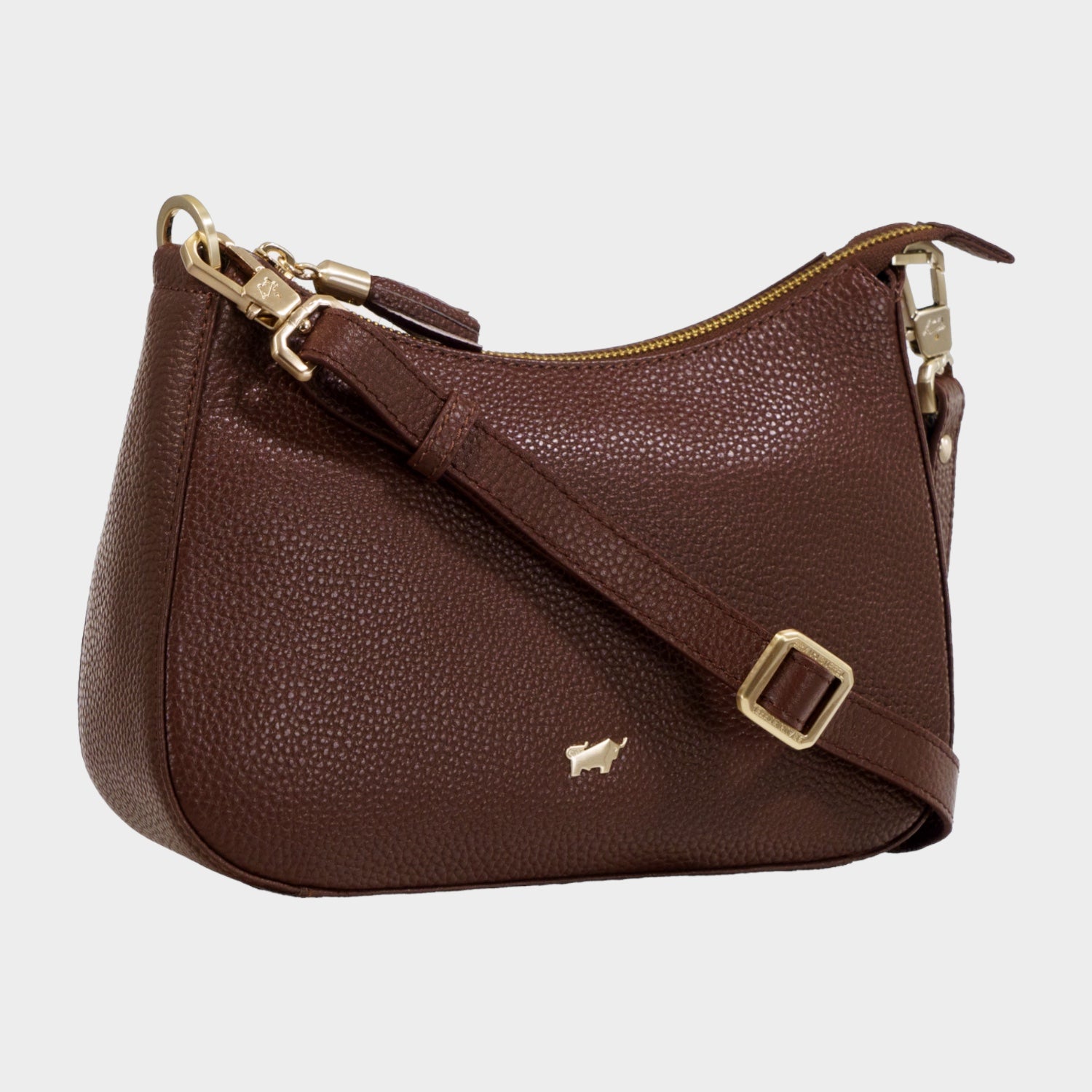 Schrägansicht HANNA Mini Bag dark brown