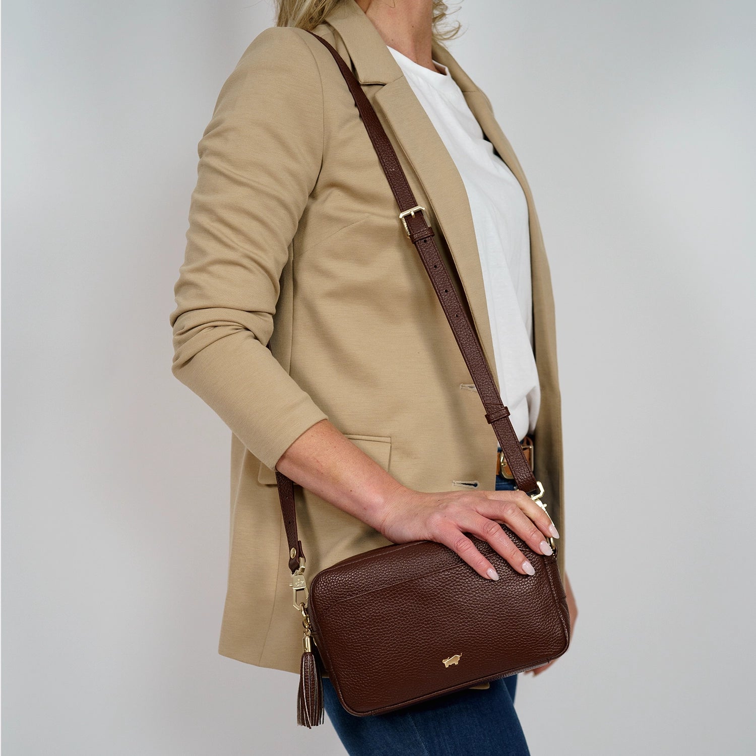 Keyfeature HANNA Umhängetasche Box dark brown