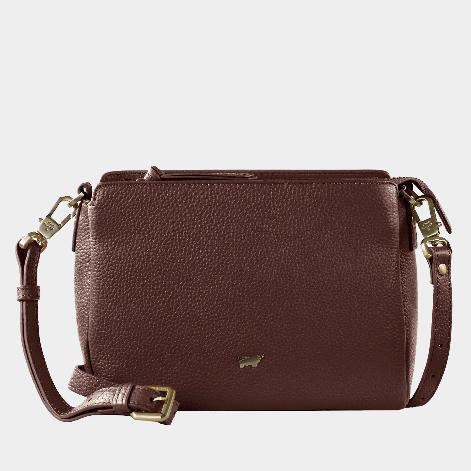 Frontansicht HANNA Umhängetasche RV dark brown
