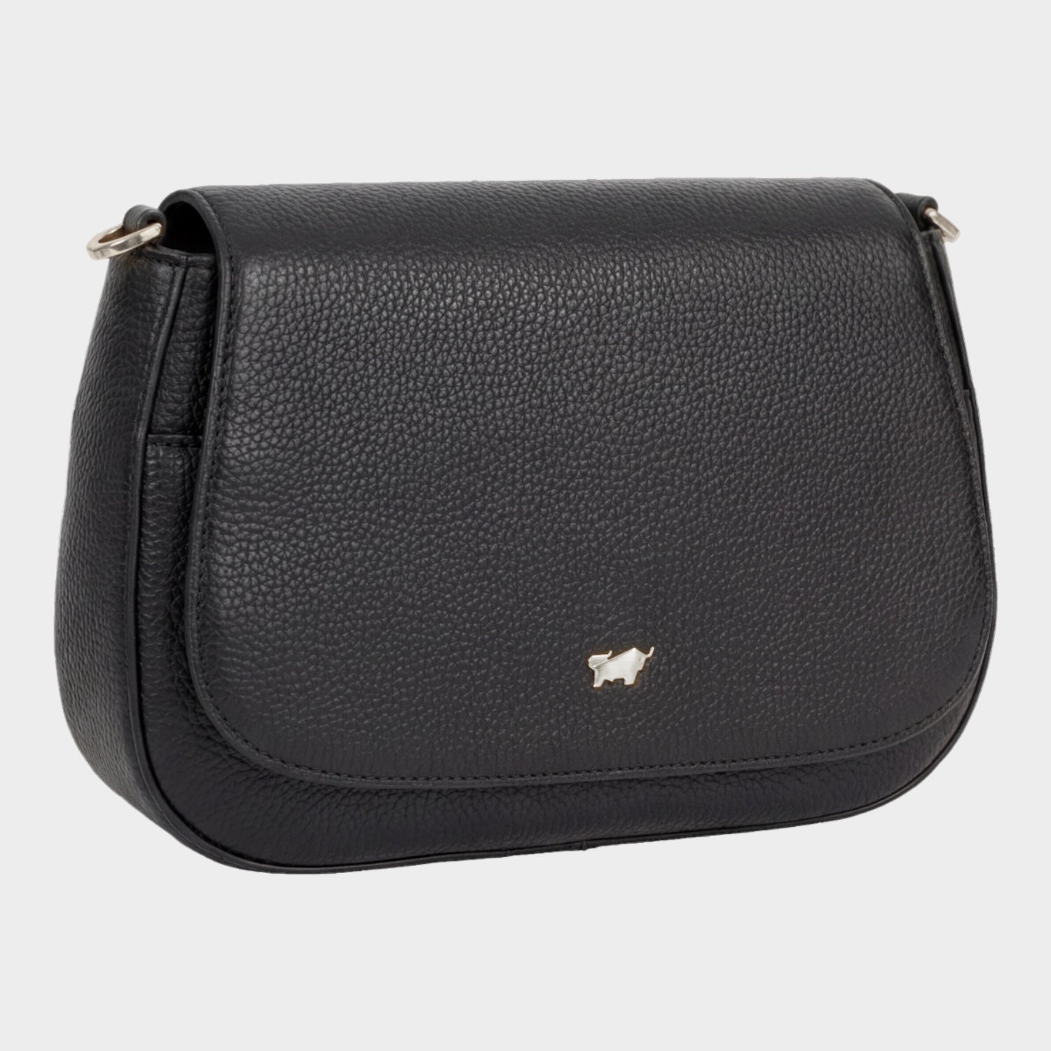 Schrägansicht HANNA Flap Bag S schwarz