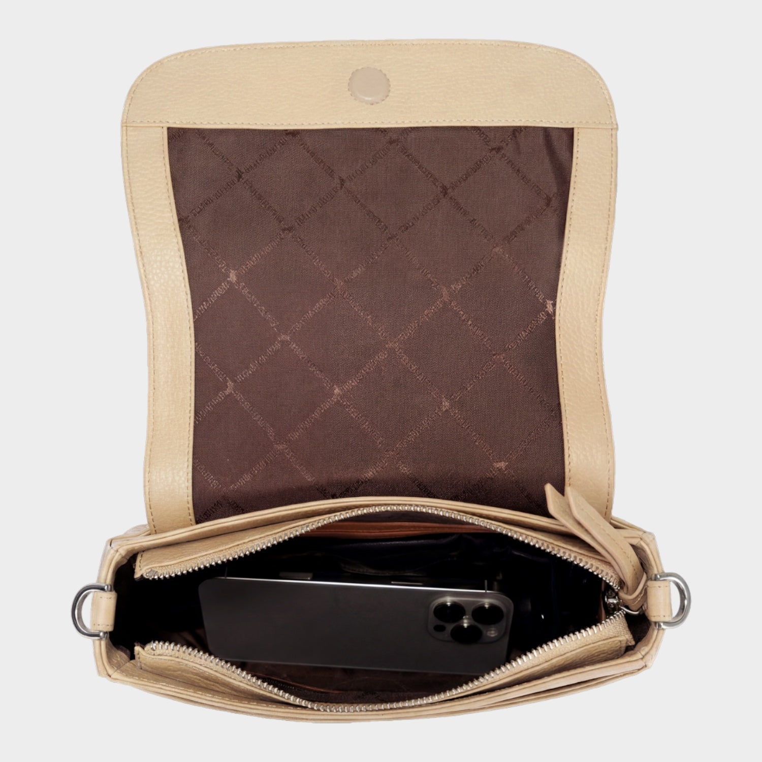 Innenansicht HANNA Flap Bag S creme