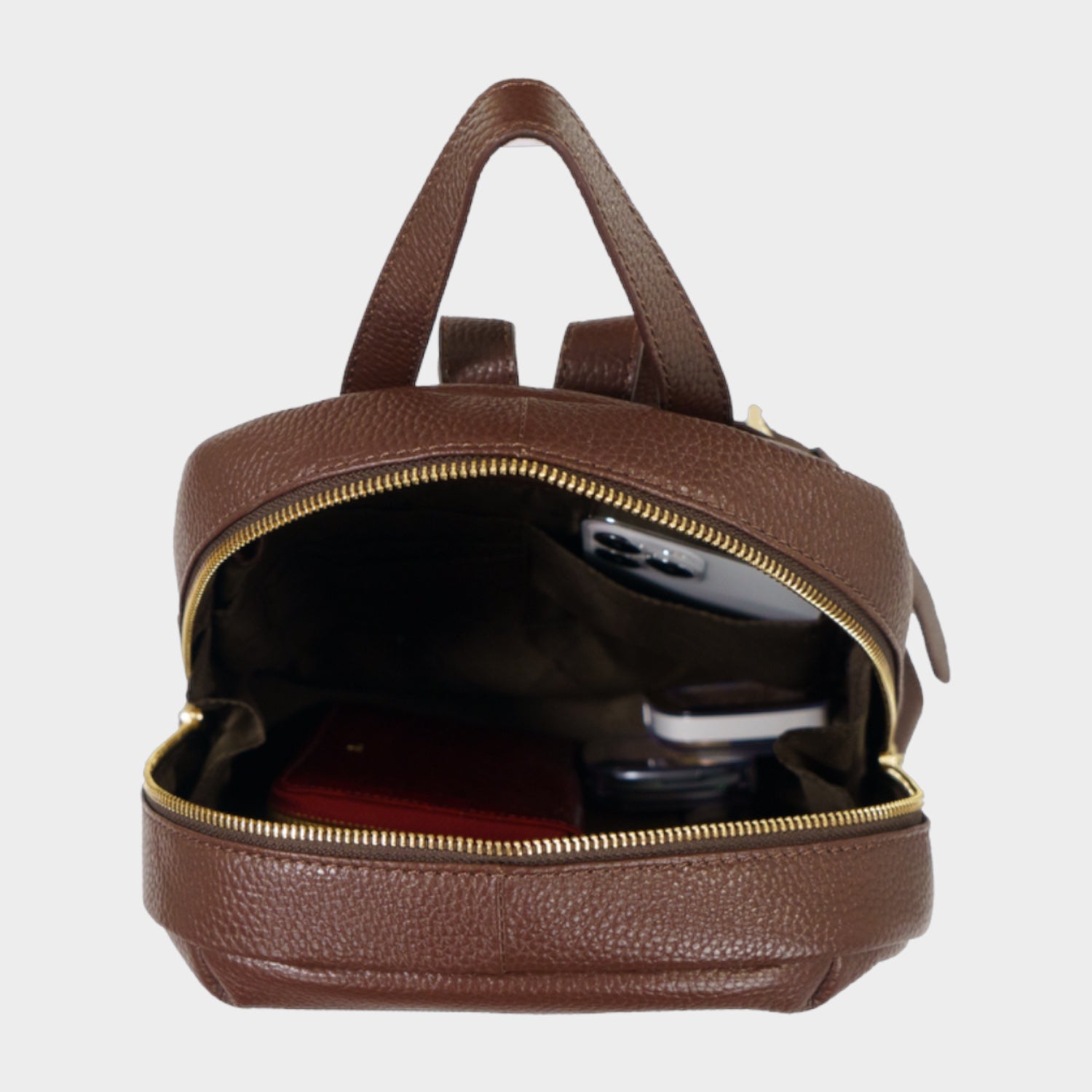 Innenansicht HANNA Rucksack S dark brown