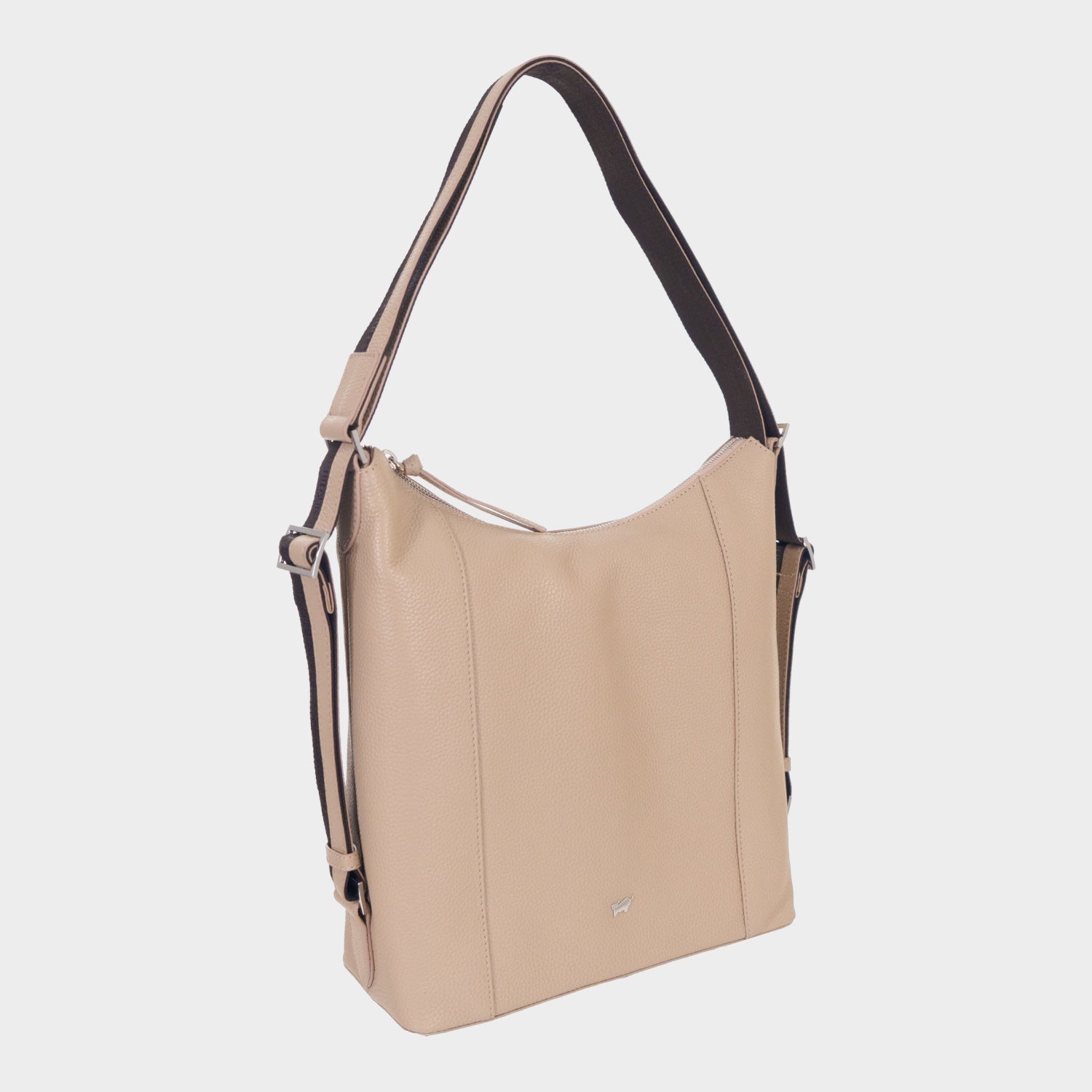 Schrägansicht HANNA Hobo Rucksack creme