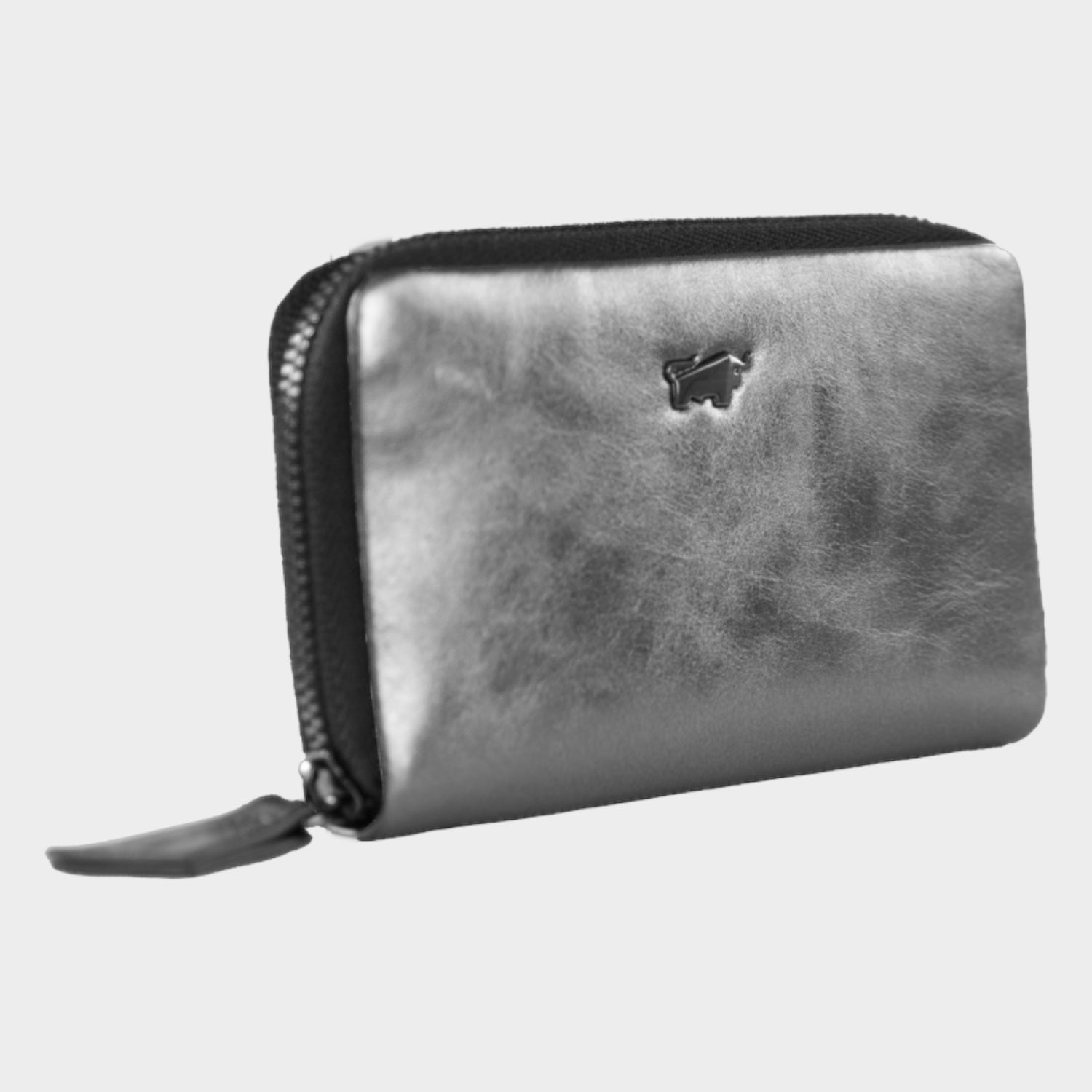 Schrägansicht RUBY RFID Mini Geldbörse silver
