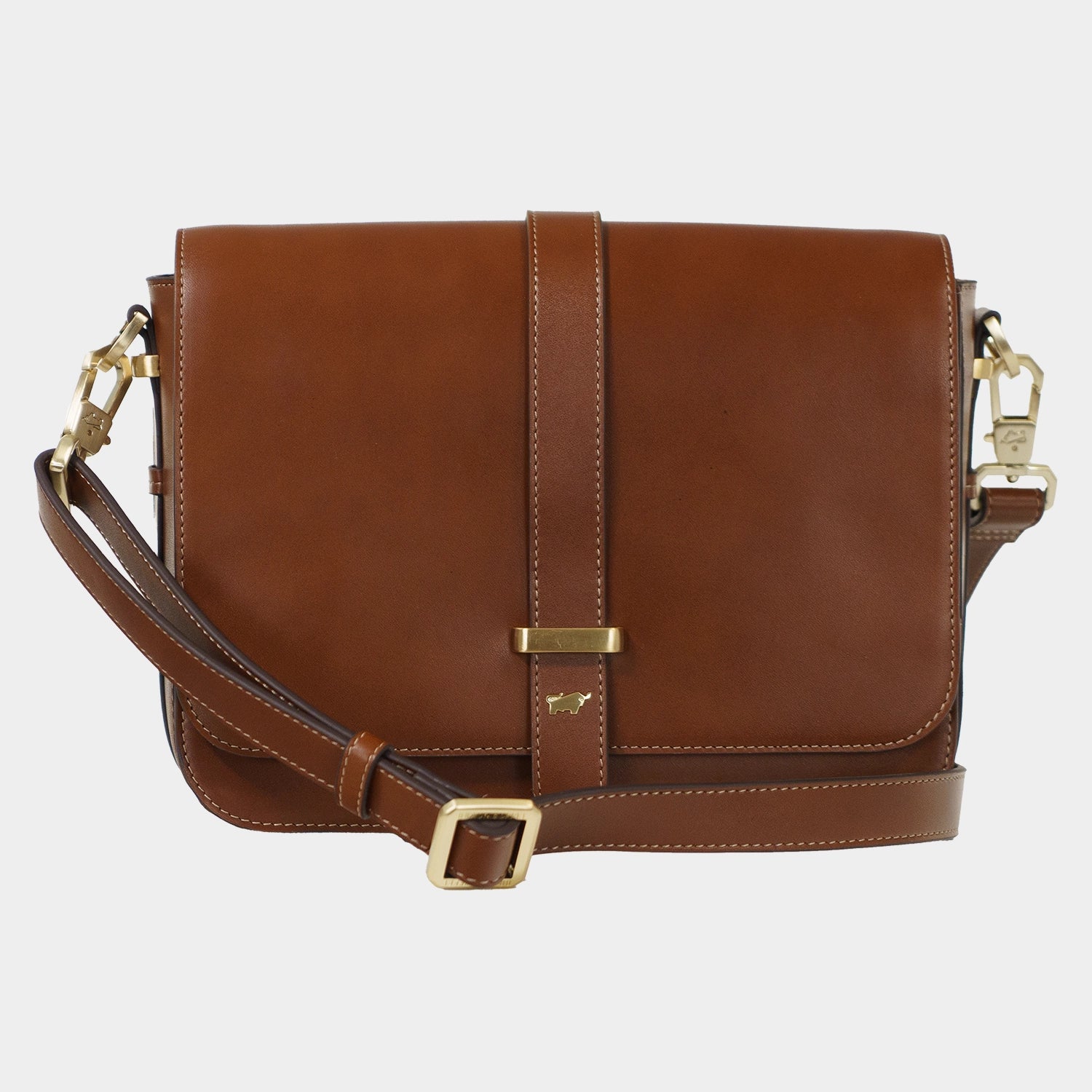 Frontansicht ALICE Umhängetasche cognac