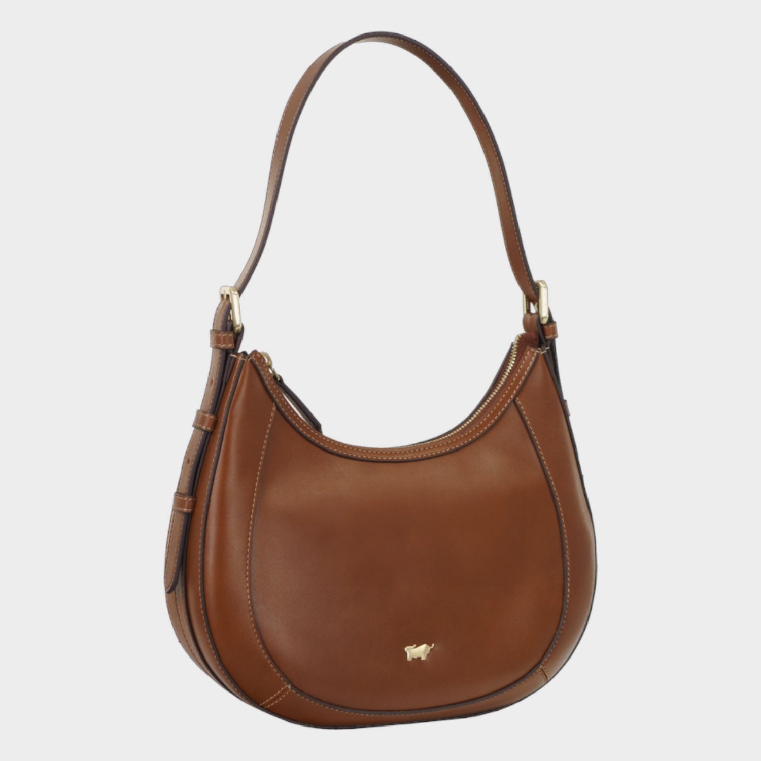 Schrägansicht ALICE Hobo Bag S cognac