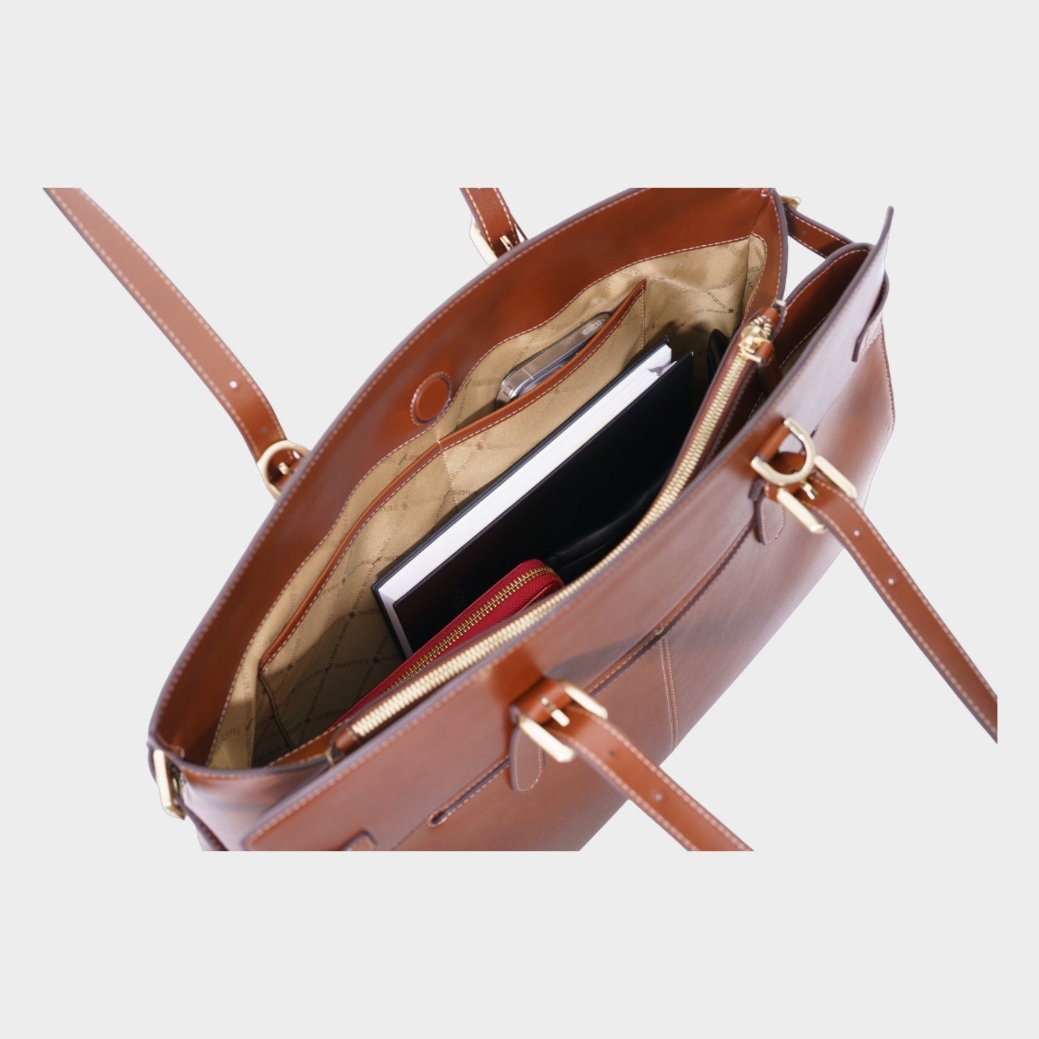 Innenansicht ALICE Businesstasche cognac