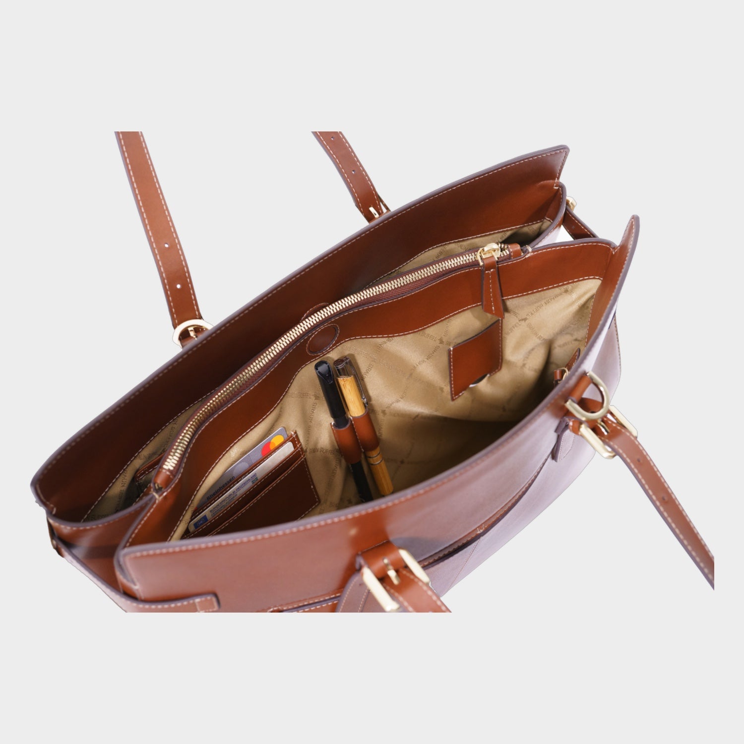 Innenansicht ALICE Businesstasche cognac