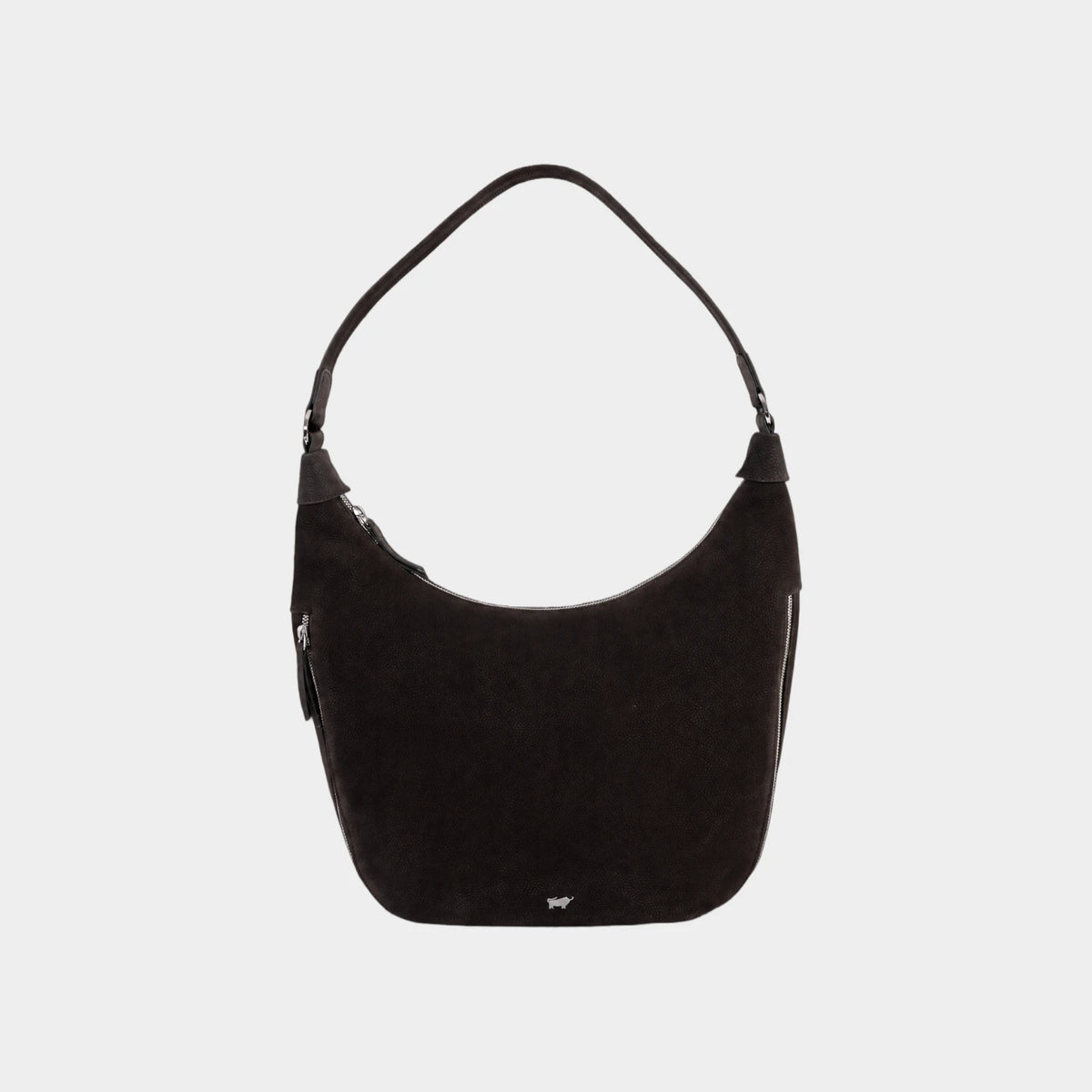 Frontansicht LIV VELVET Hobo Bag M braun