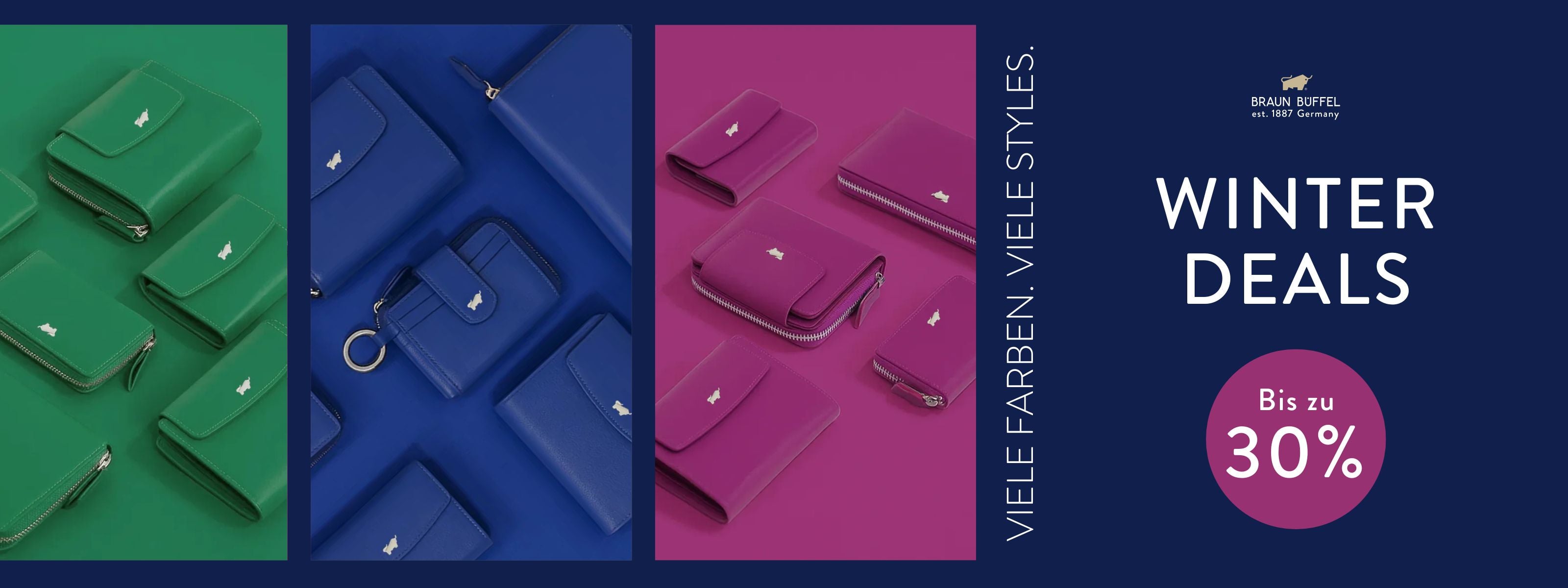 Banner für 30% Sales Aktion Braun Büffel