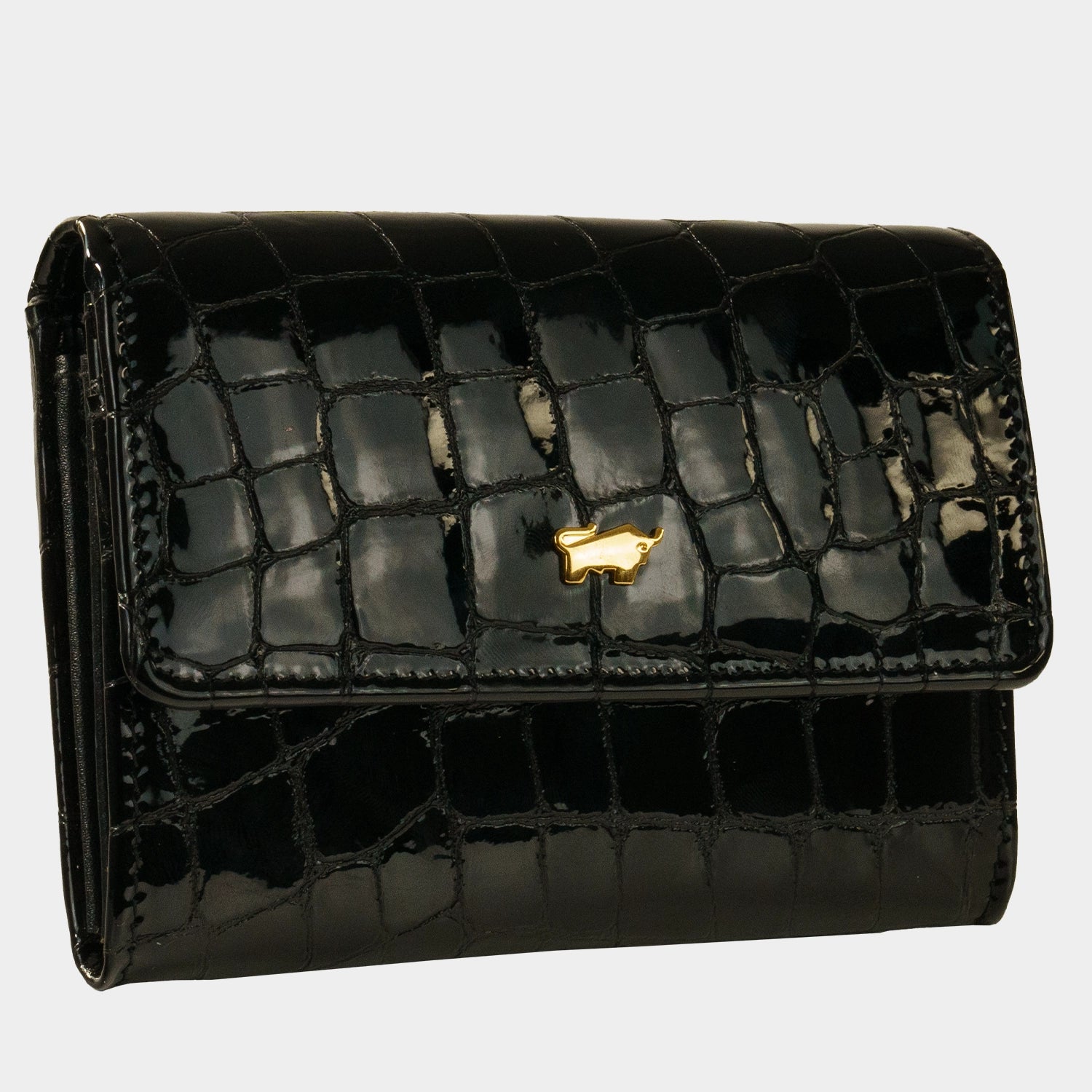 Schrägansicht VERONA Mini Geldbörse schwarz