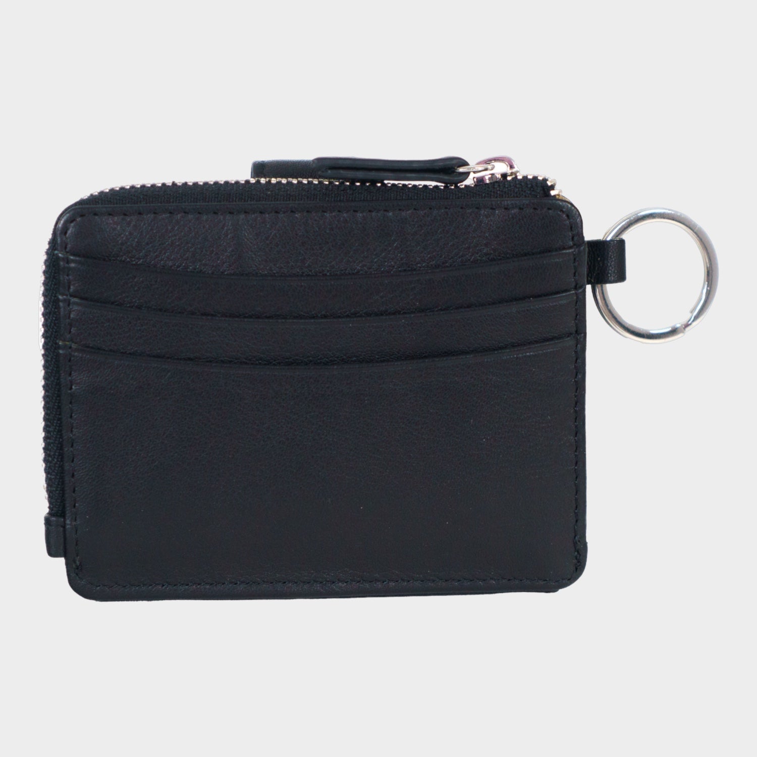 Rückansicht JOY RFID Kartenbörse mit Schlüsselring 8CS black