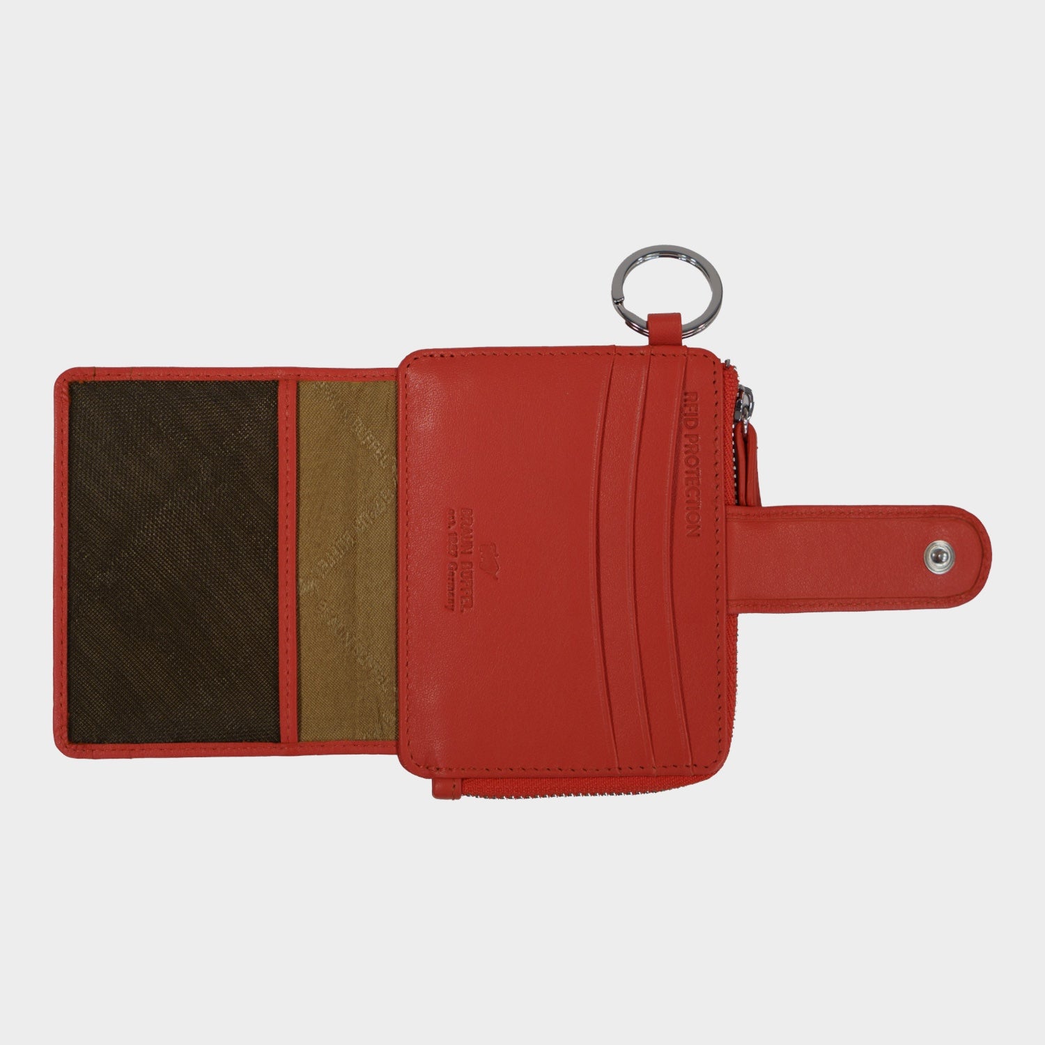Innenansicht JOY RFID Kartenbörse mit Schlüsselring 8CS coral