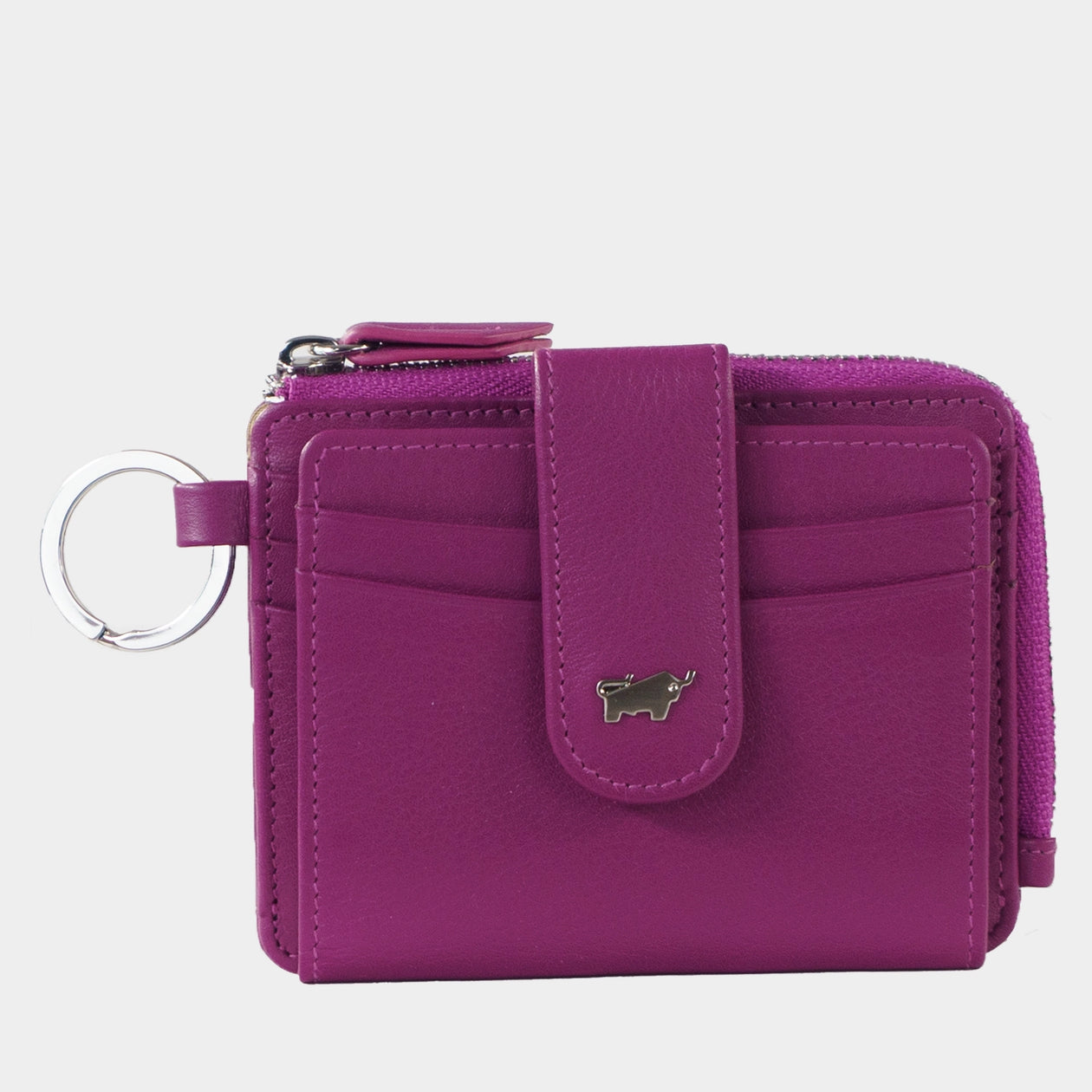 Frontansicht JOY RFID Kartenbörse mit Schlüsselring 12CS purple plum