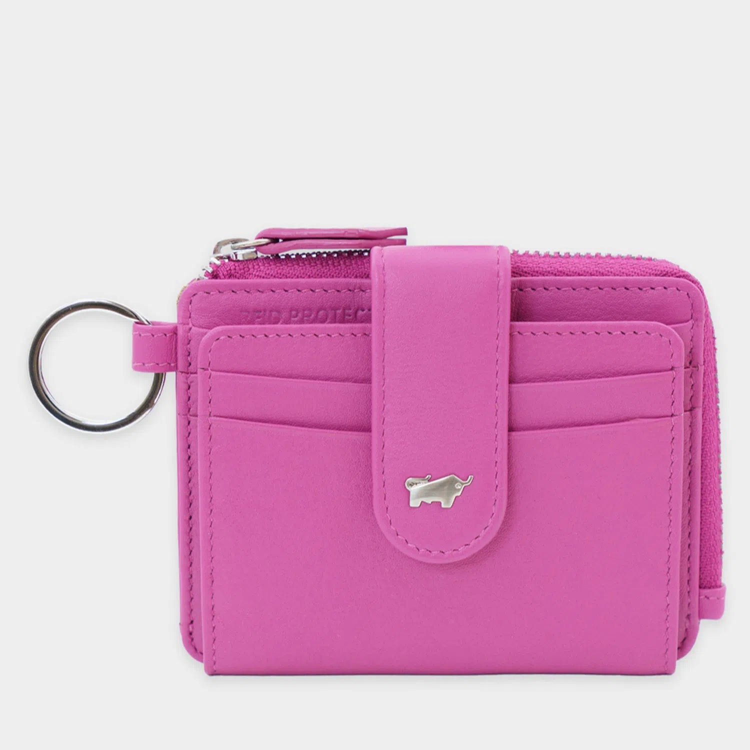 Frontansicht JOY RFID Kartenbörse mit Schlüsselring 12CS pink