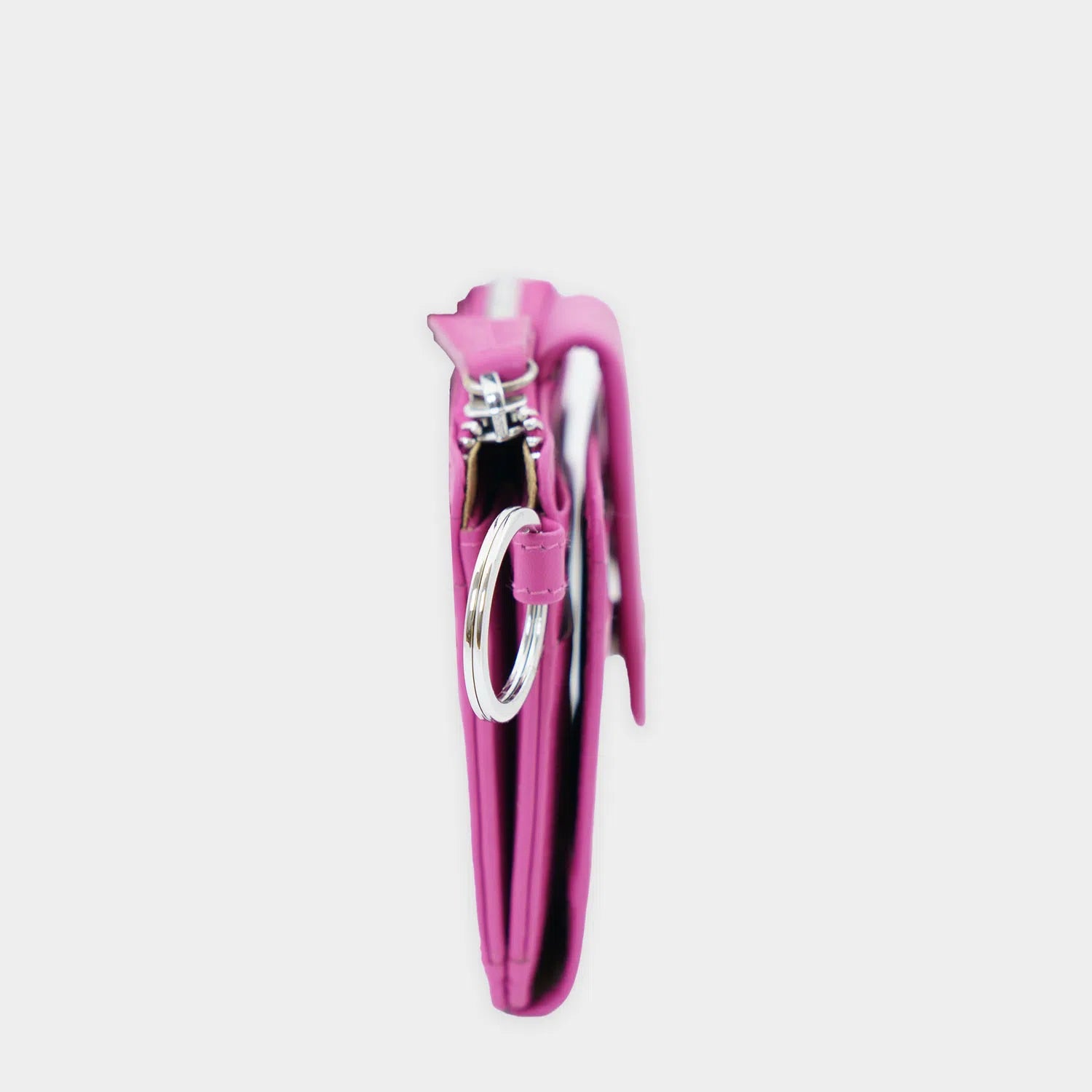 Seitenansicht JOY RFID Kartenbörse mit Schlüsselring 12CS pink