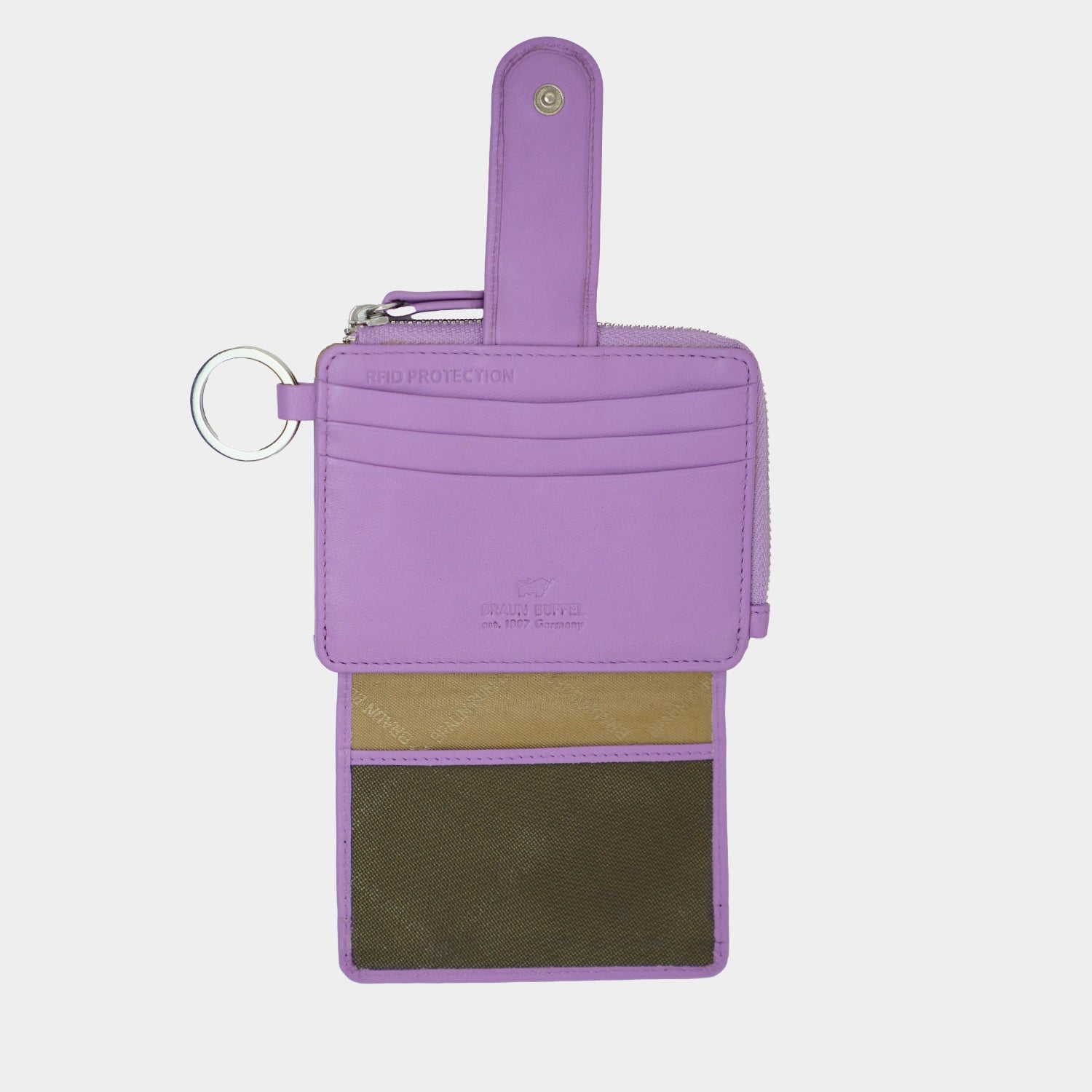 Innenansicht JOY RFID Kartenbörse mit Schlüsselring 12CS amethyst