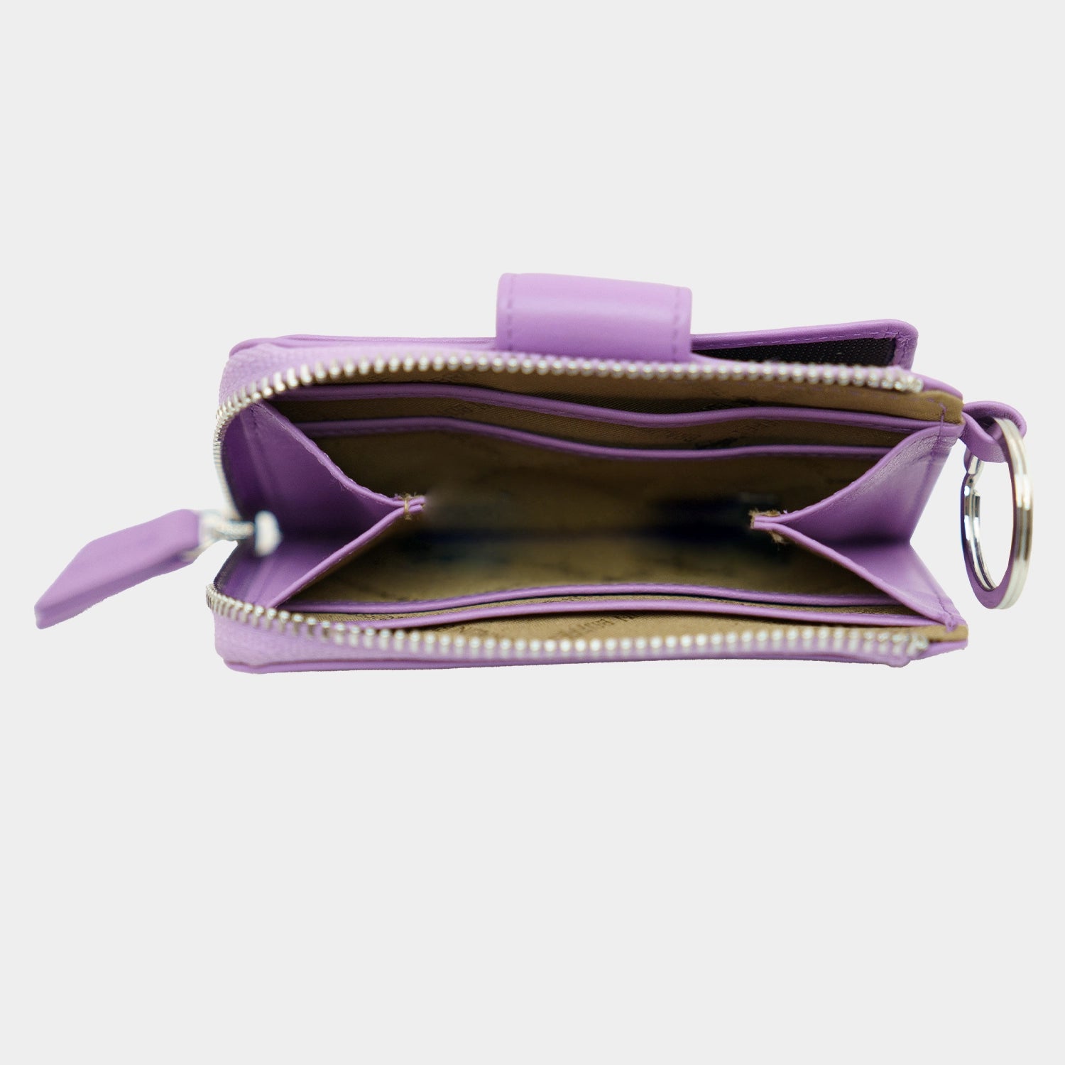 Innenansicht JOY RFID Kartenbörse mit Schlüsselring 12CS amethyst