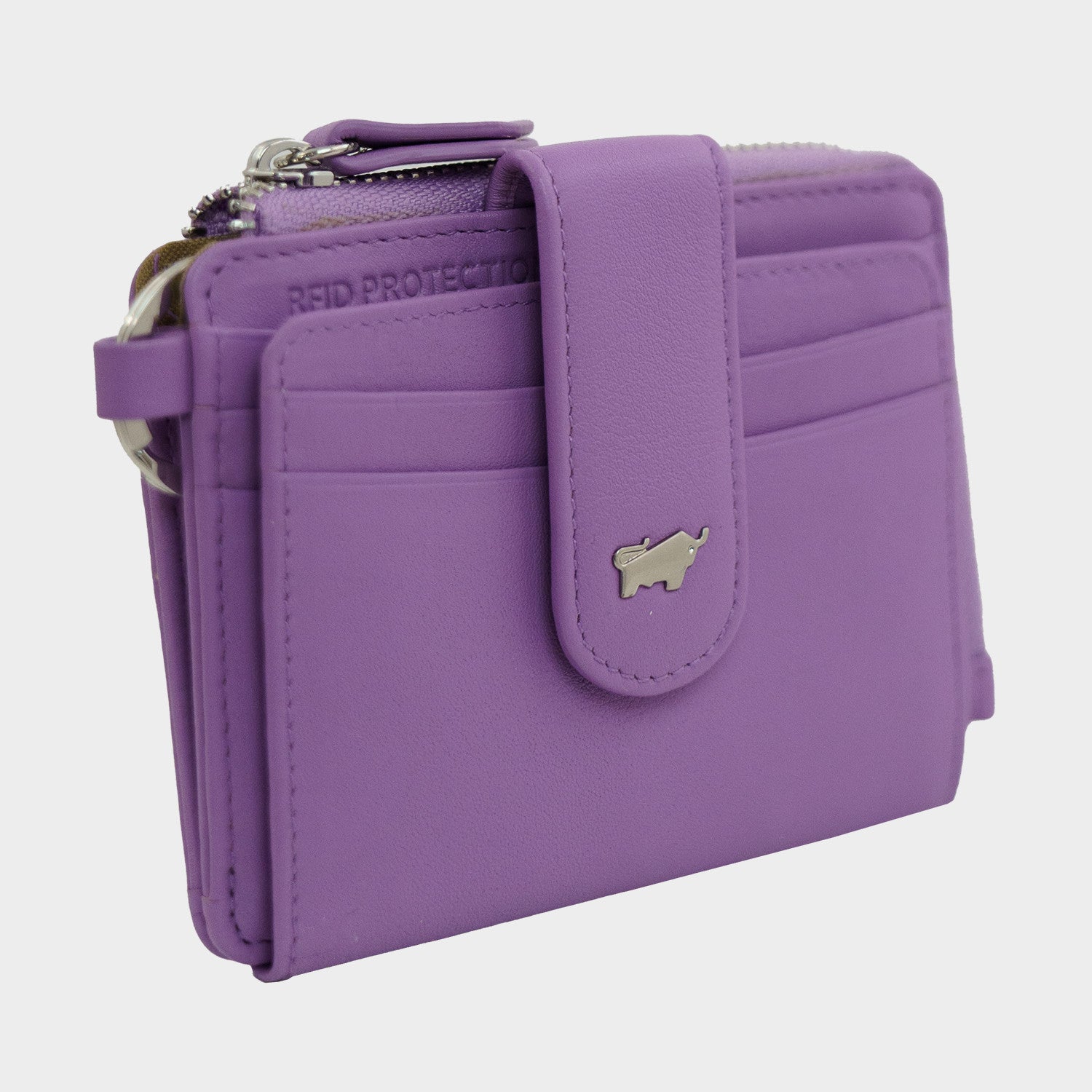 Schrägansicht JOY RFID Kartenbörse mit Schlüsselring 12CS amethyst