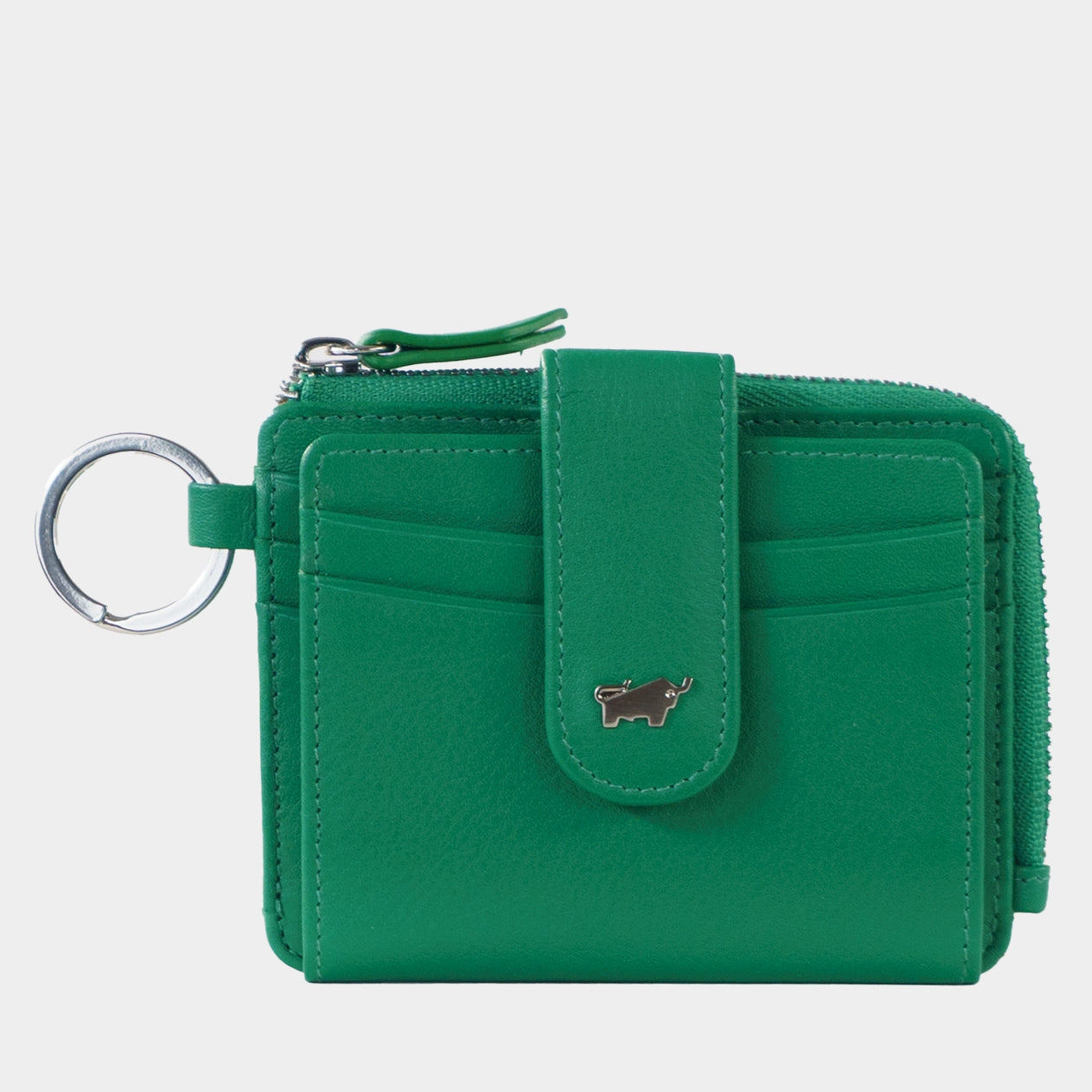 Frontansicht JOY RFID Kartenbörse mit Schlüsselring 12CS fern green