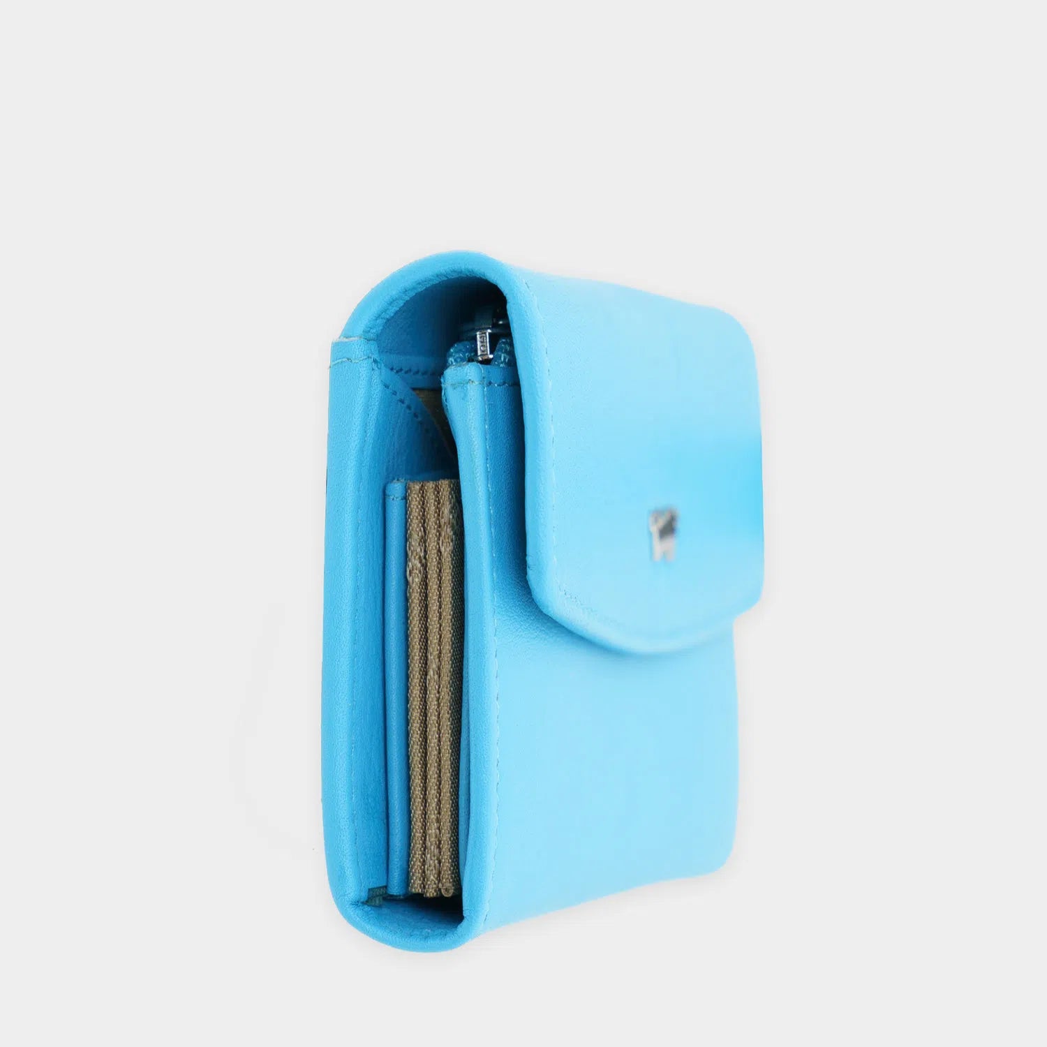 Seitenansicht JOY RFID Mini Geldbörse slim 3CS türkis