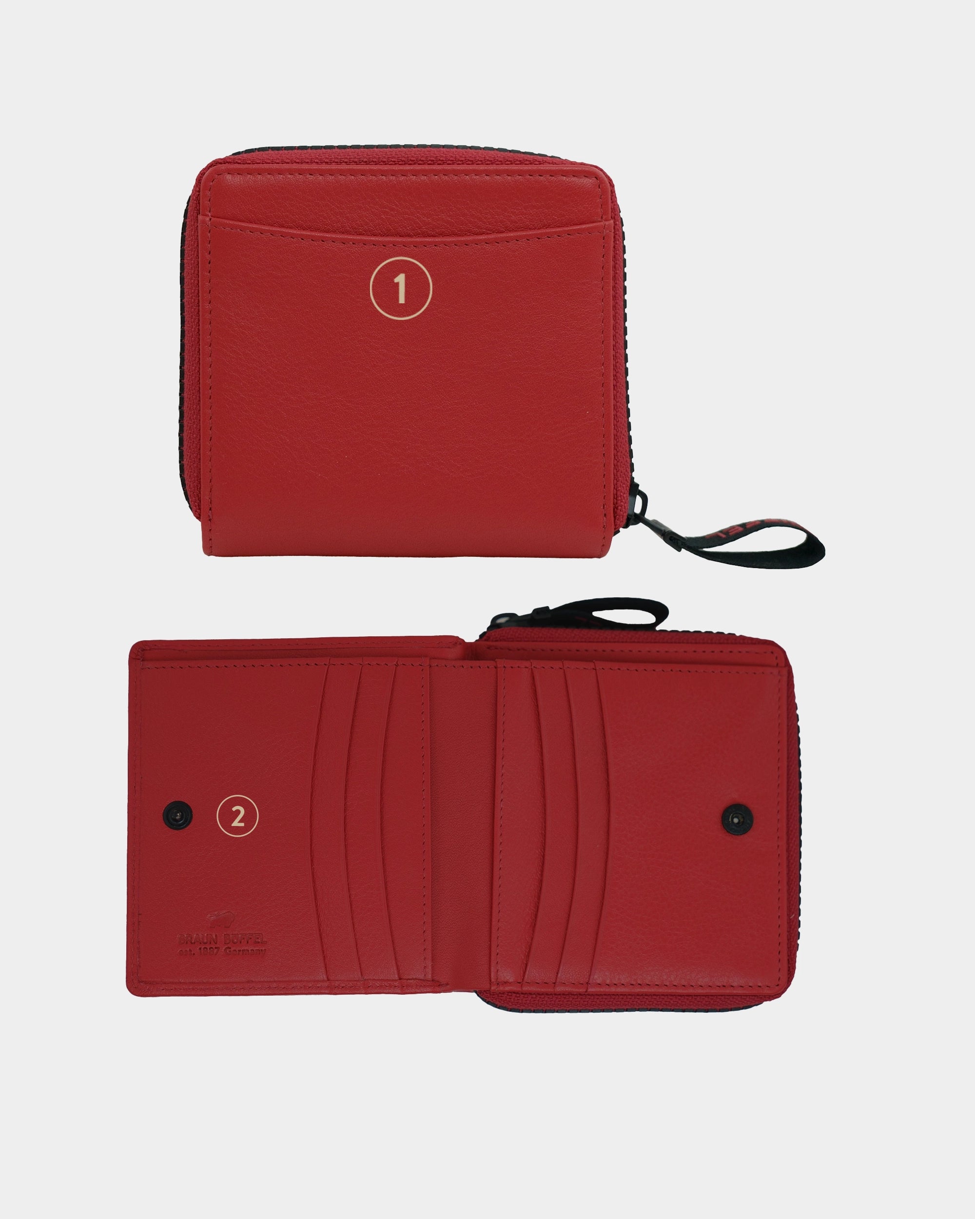 CAPRI RFID zippered wallet S 6CS flame red