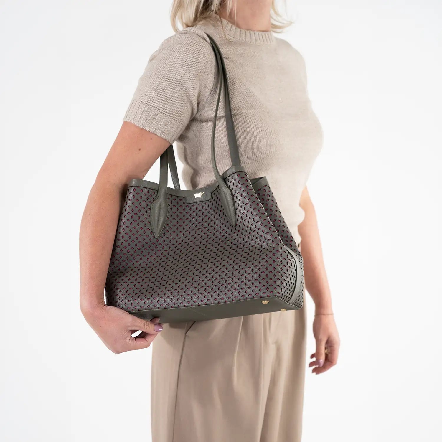 STELLA Shopper M olive/ pink