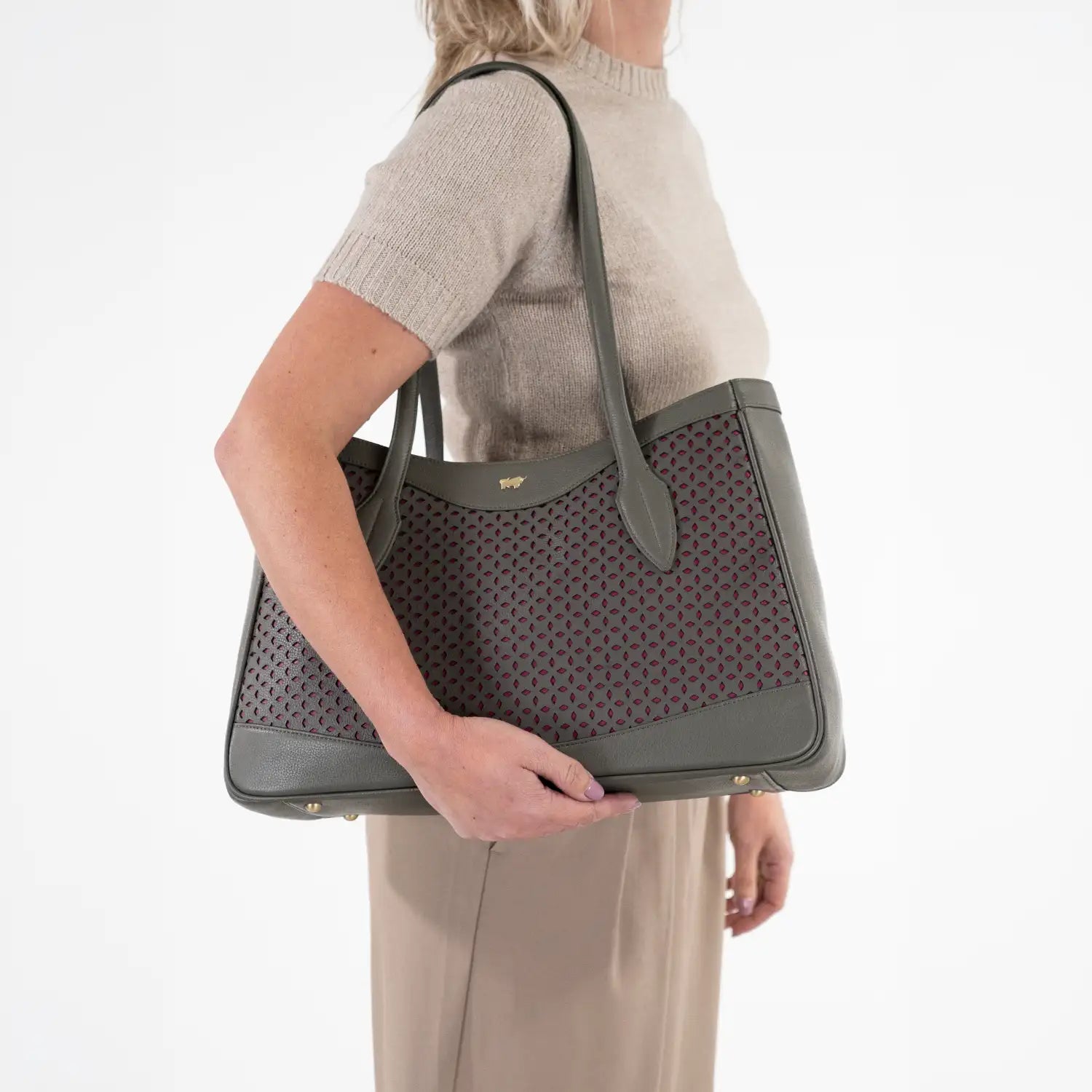 STELLA Shopper L olive/ pink