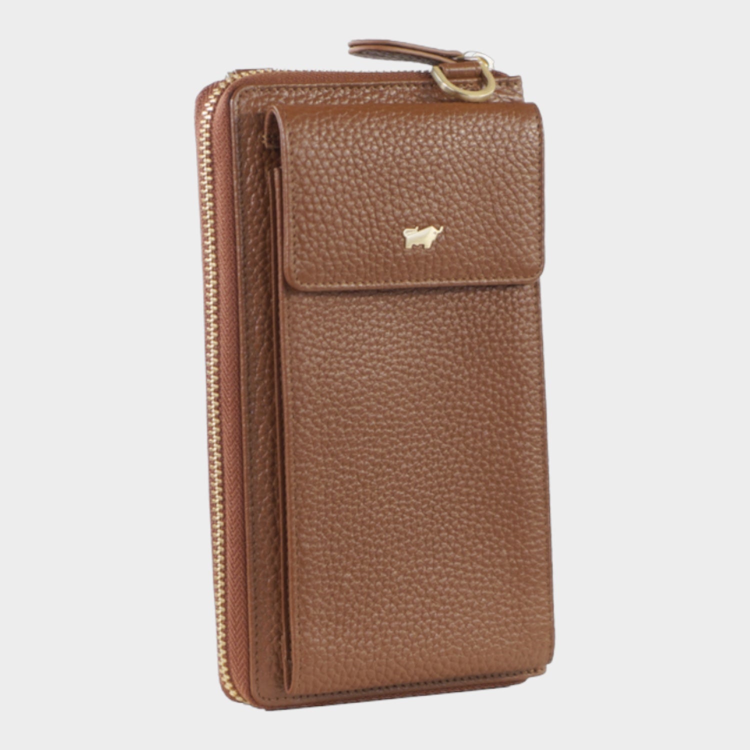 Schrägansicht ASTI RV-Geldbörse mit Handyfach saddle brown