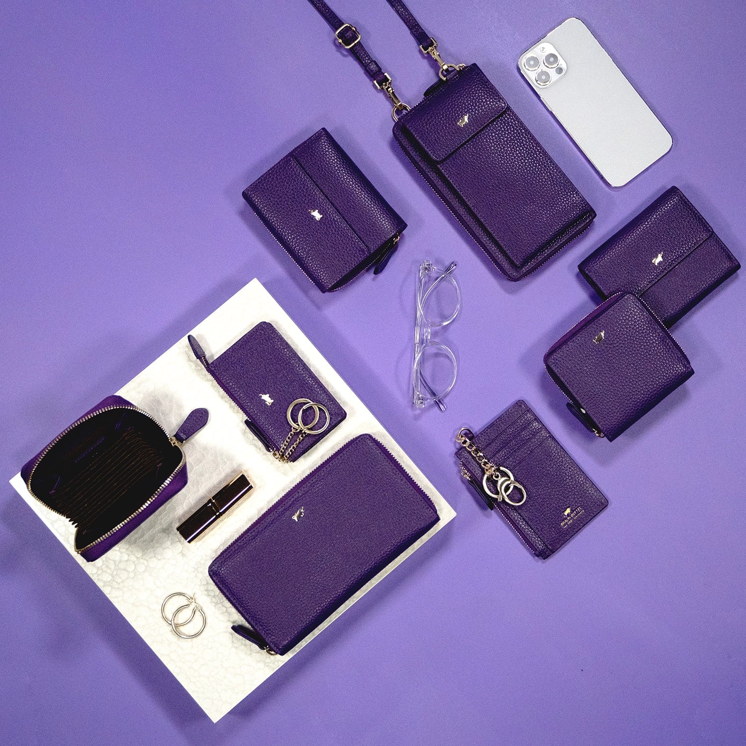 Gruppenbild ASTI RV-Geldbörse mit Handyfach dark violet