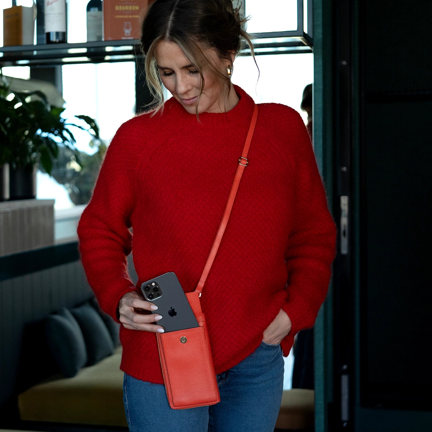 Keyfeature ASTI RV-Geldbörse mit Handyfach rich red