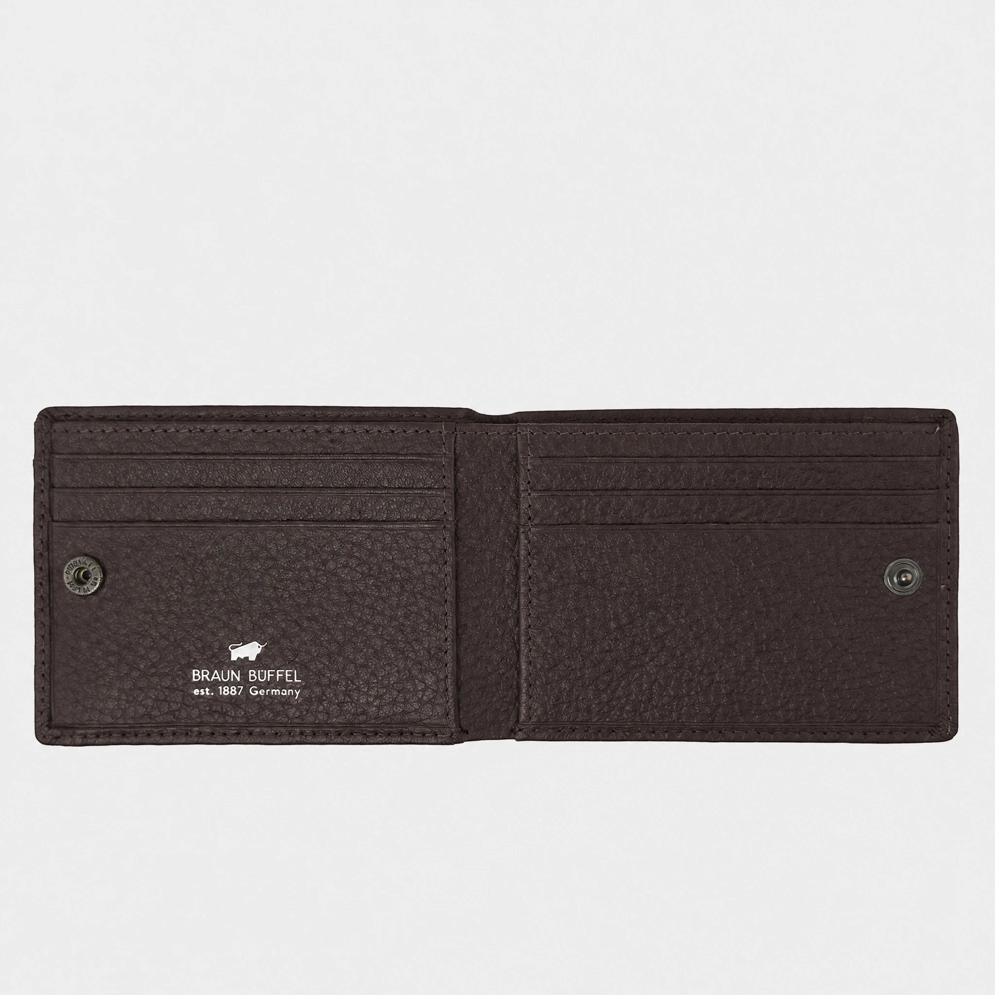 Innenansicht THEO RFID Geldbörse 6CS braun