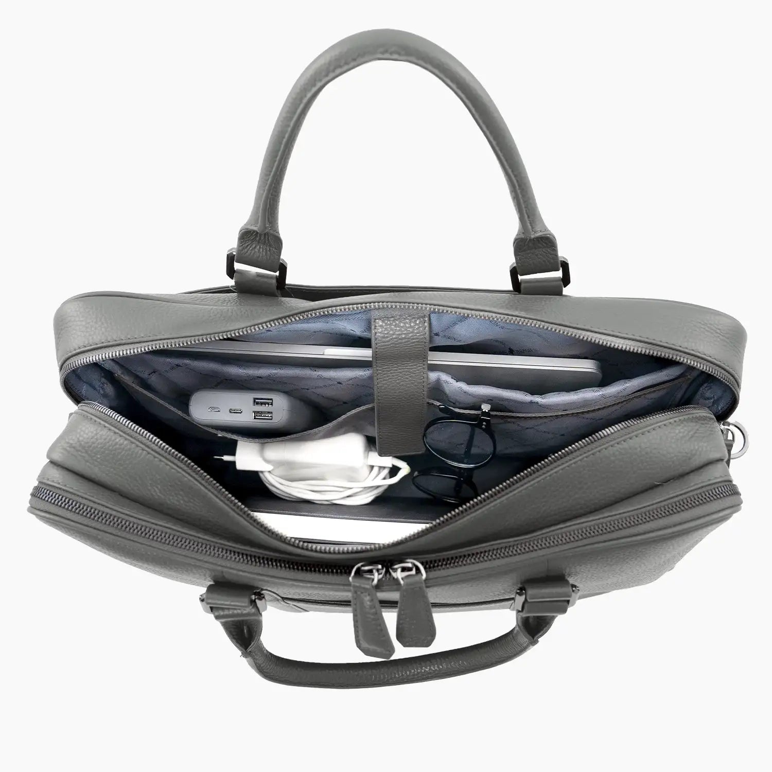 Innenansicht THEO Businesstasche L dark grey