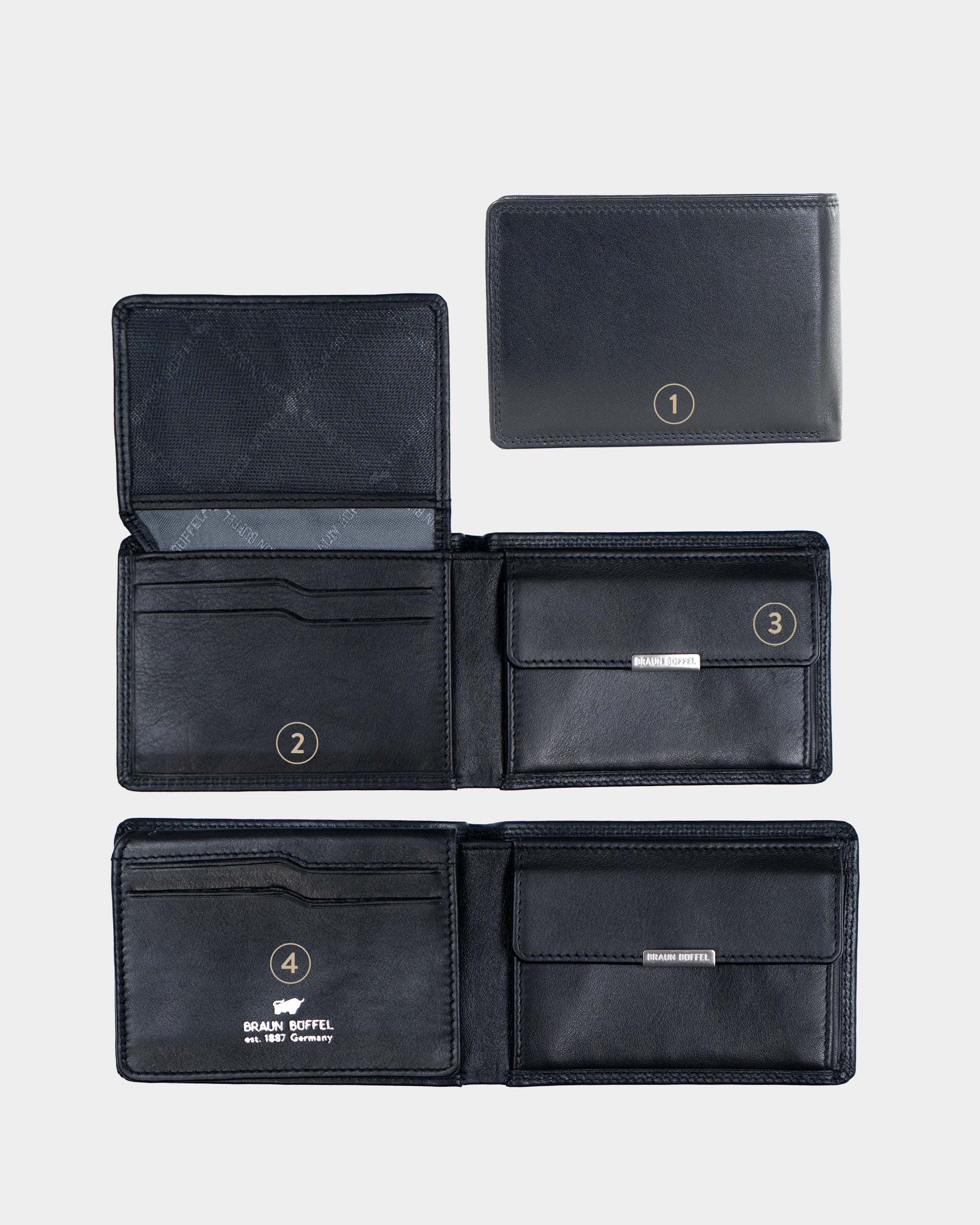 Personalisierung GOLF RFID Geldbörse 4CS schwarz
