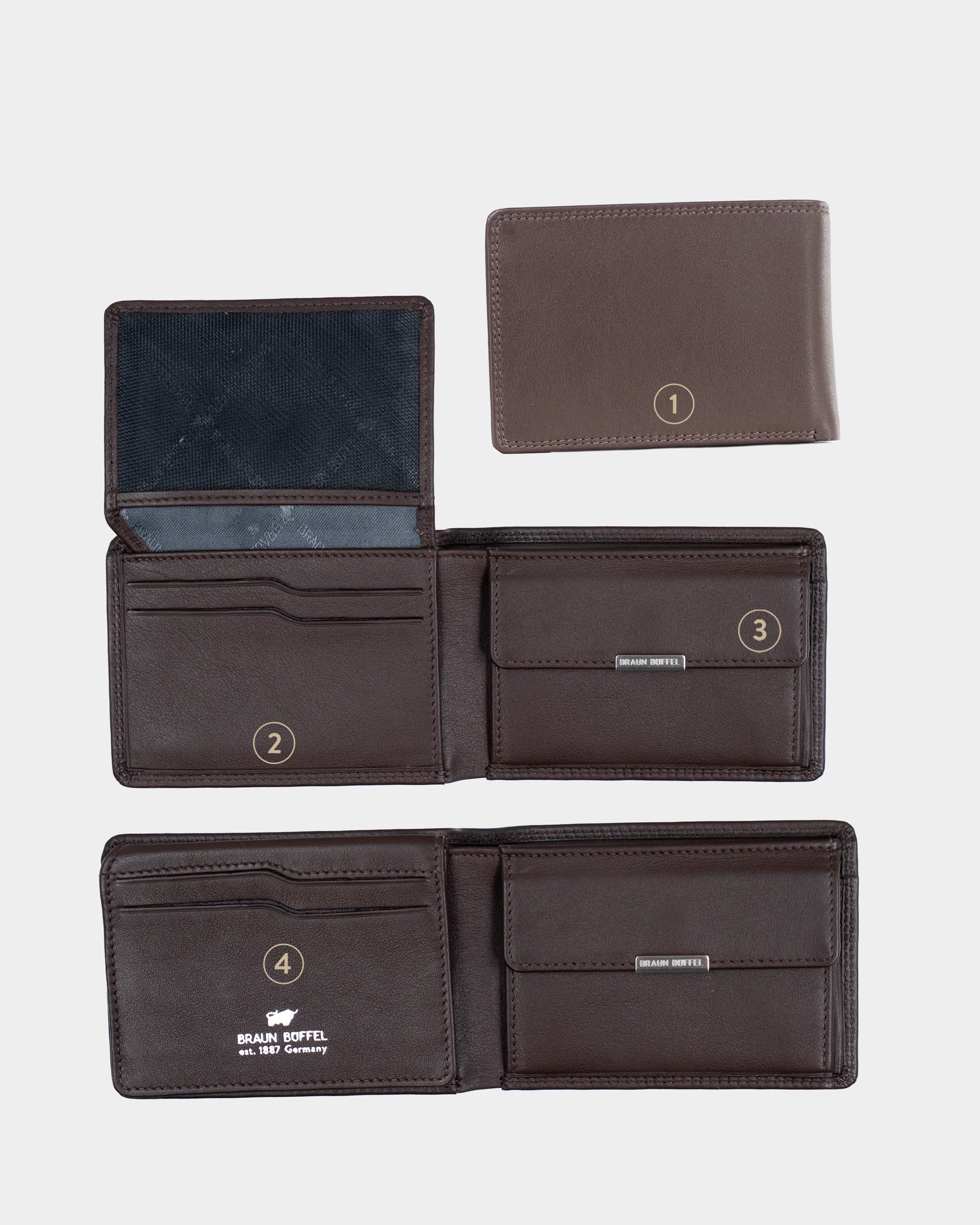 Personalisierung GOLF RFID Geldbörse 4CS braun
