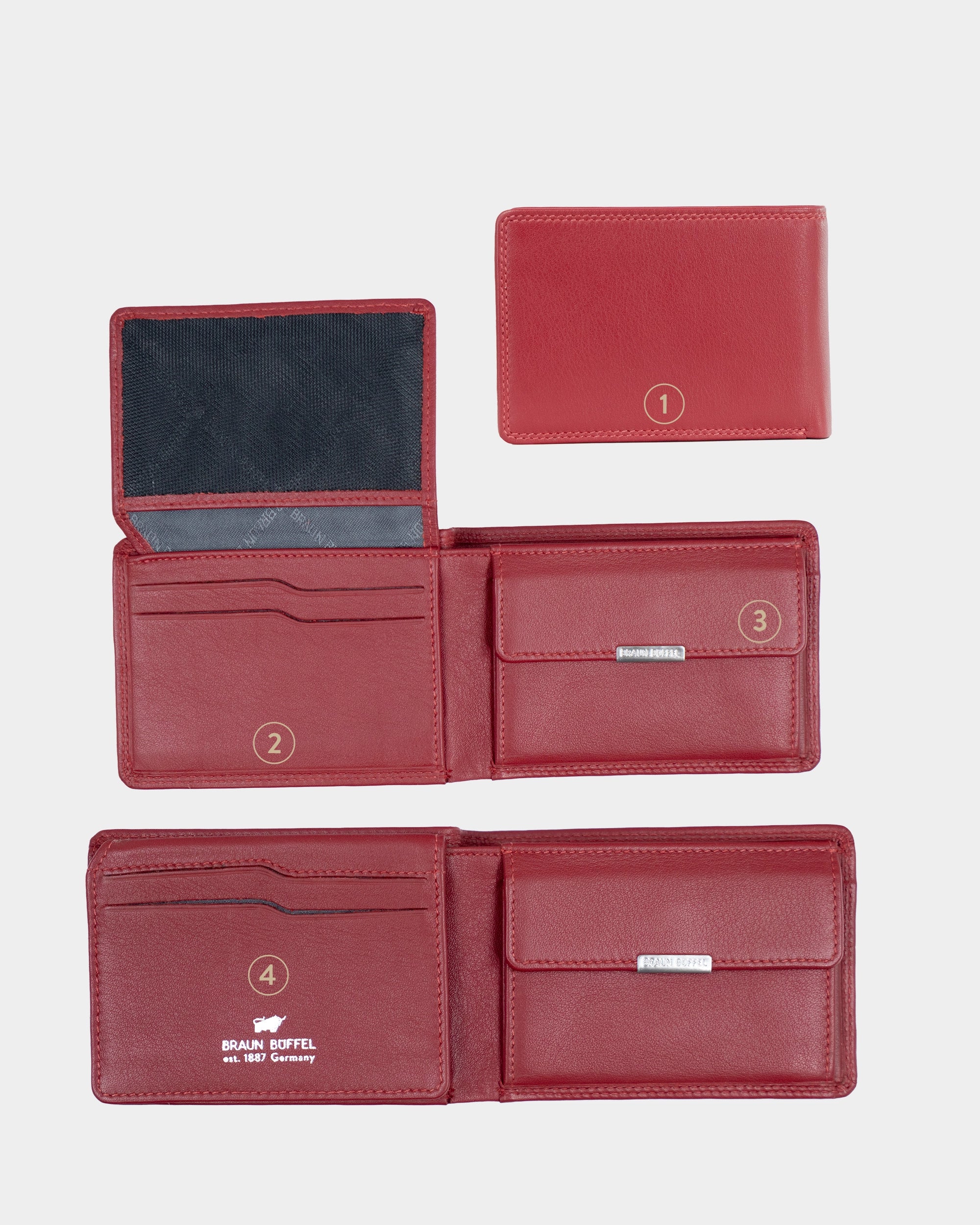 Personalisierung GOLF RFID Geldbörse 4CS rot