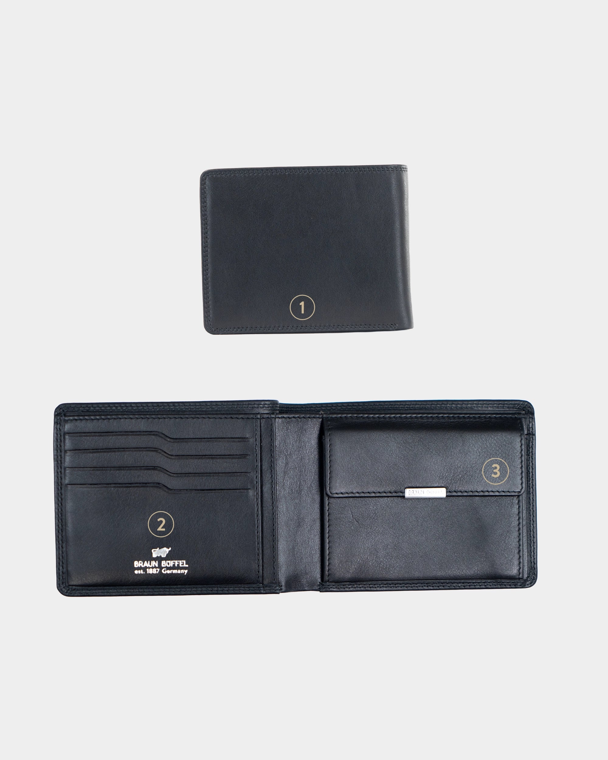 Personalisierung GOLF RFID Geldbörse 4+3CS schwarz