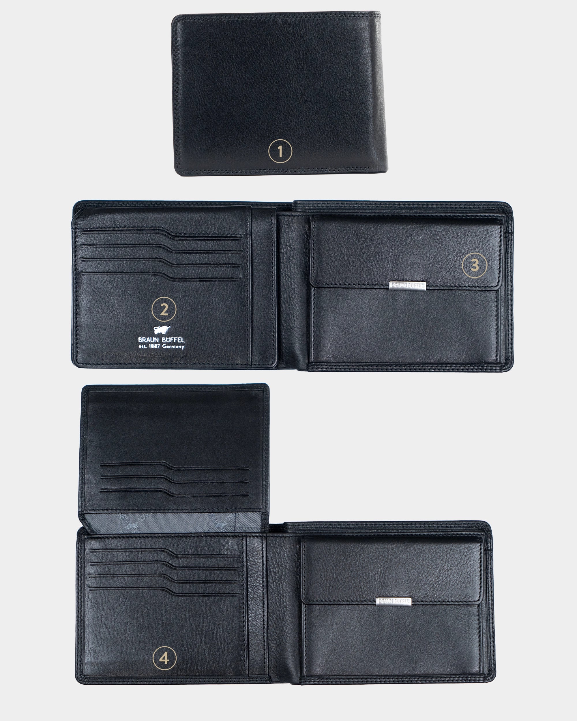 Personalisierung GOLF RFID Geldbörse 11CS schwarz