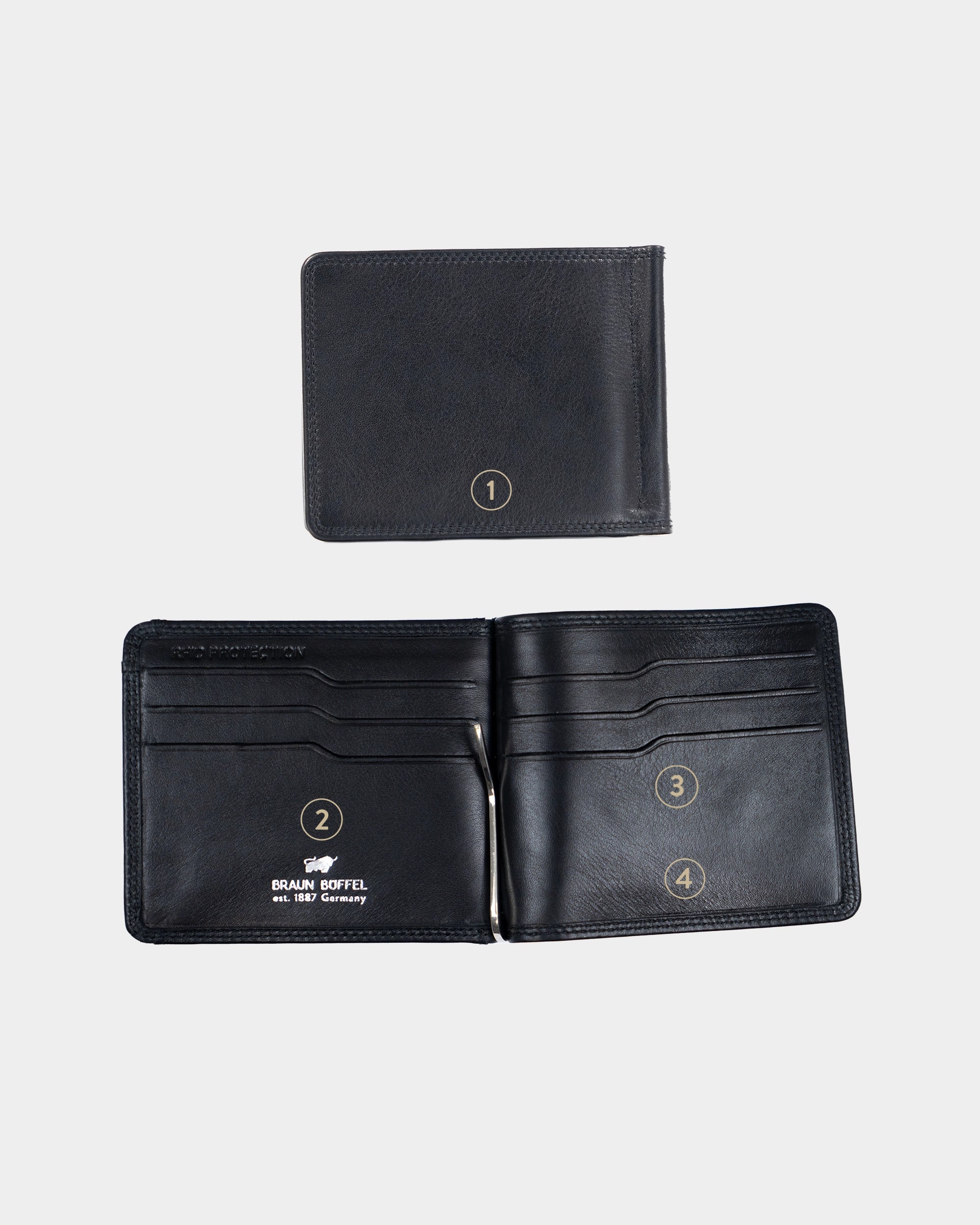 Personalisierung GOLF RFID Dollarclip 6CS schwarz