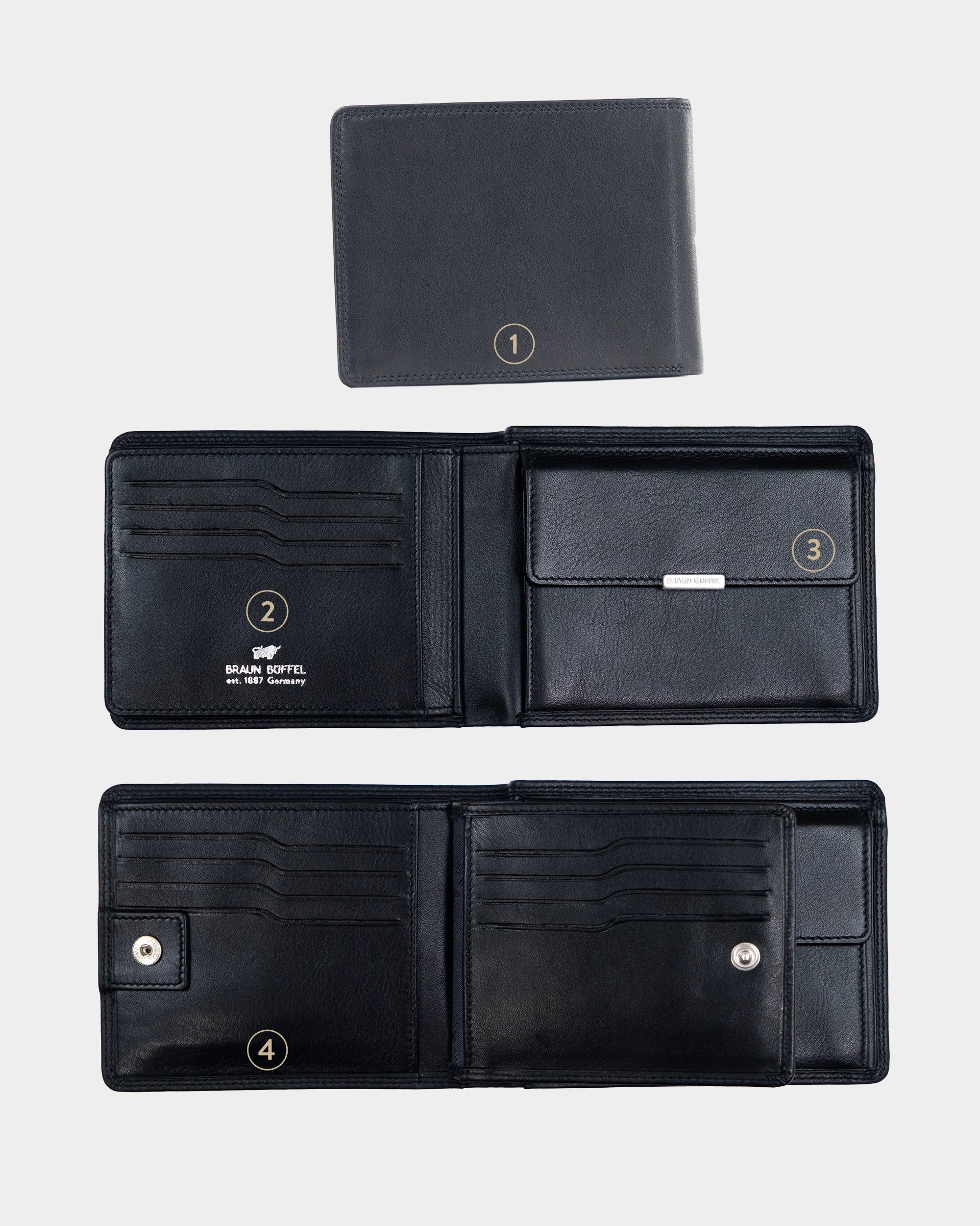 Personalisierung GOLF RFID Geldbörse 12CS schwarz