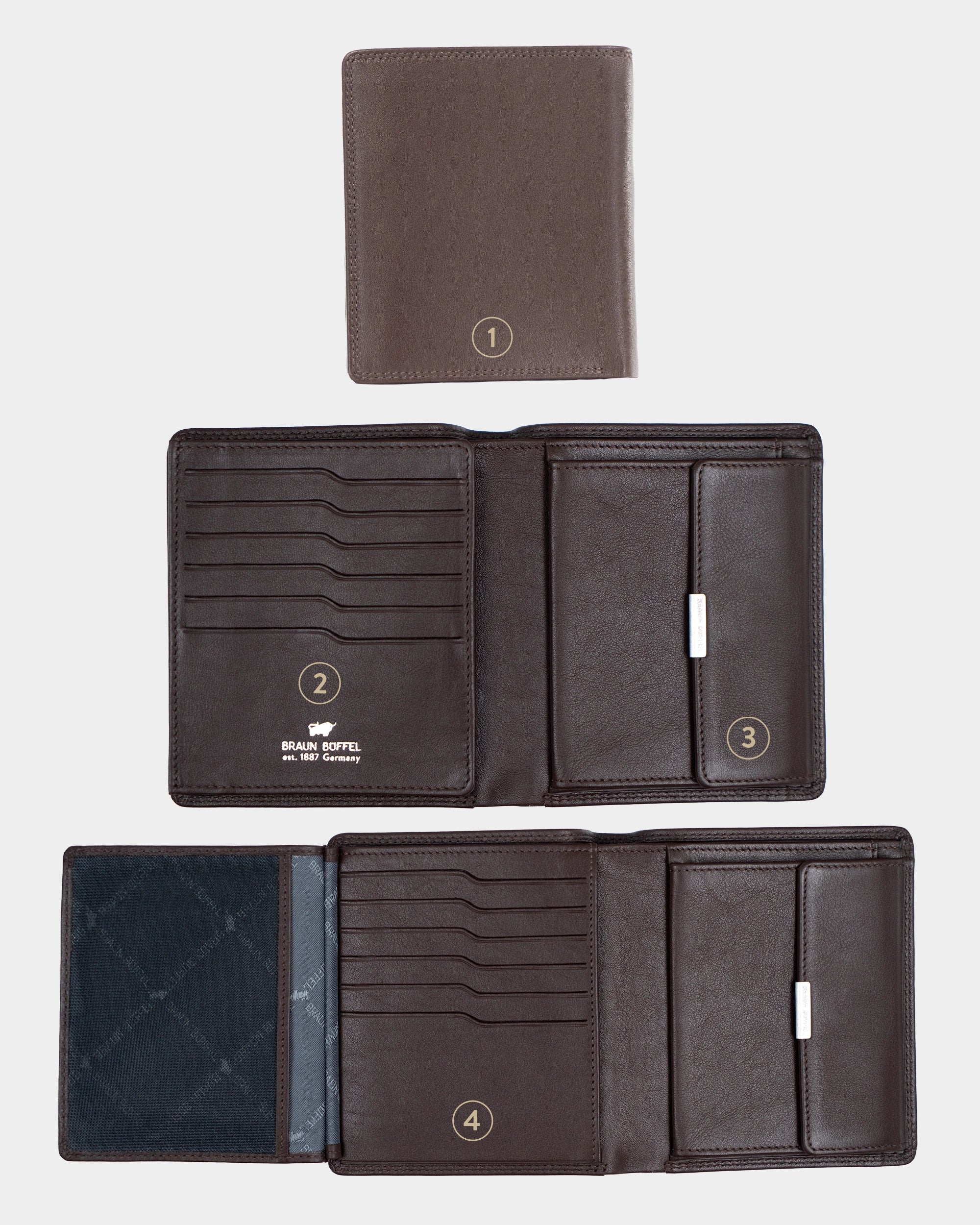 Personalisierung GOLF RFID Geldbörse H 12CS braun